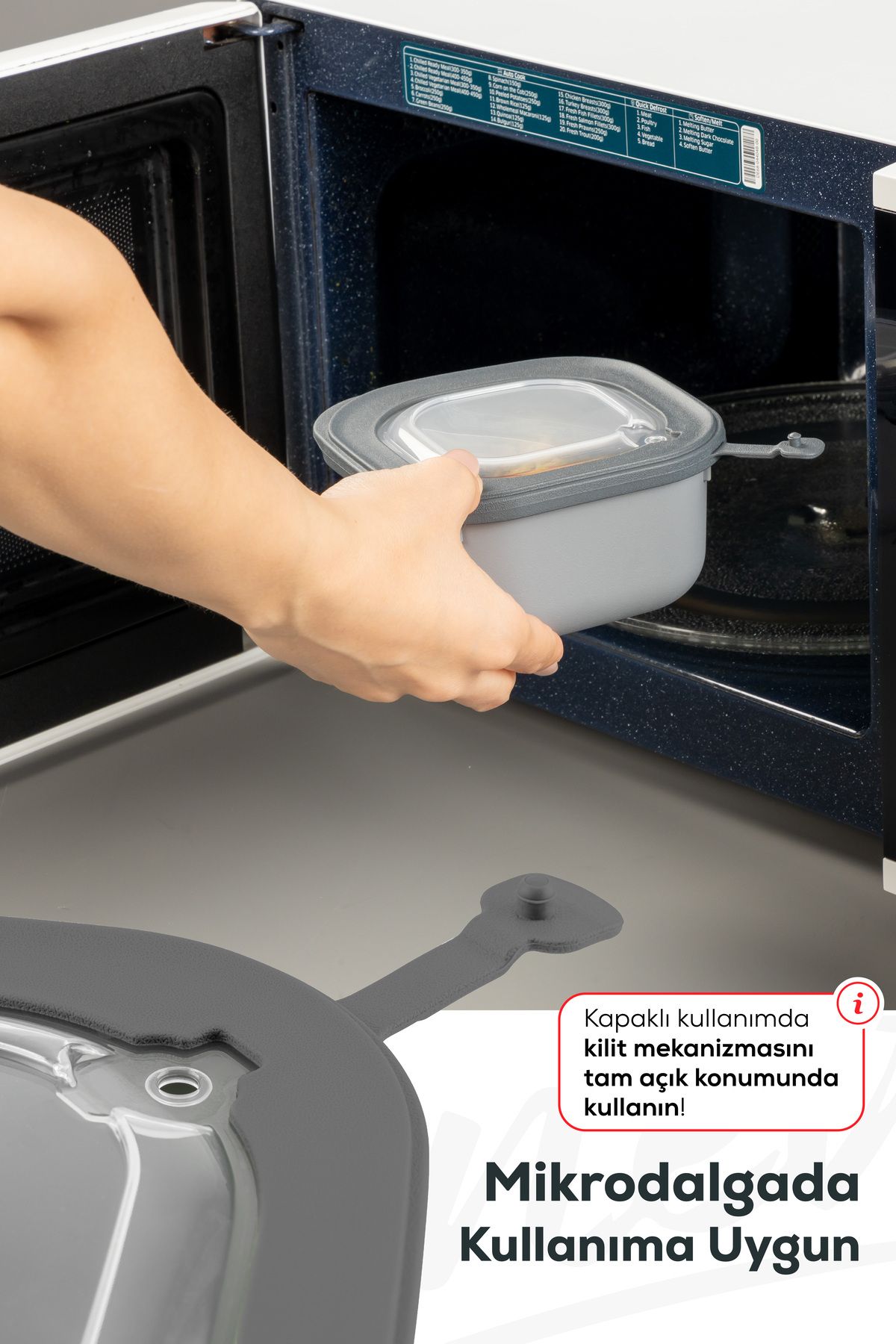 Vienev-Set of 12 Anthracite Vip Special Storage Containers with Lids - 600-1100-1800 ml Suitable for Microwave and Freeze 4