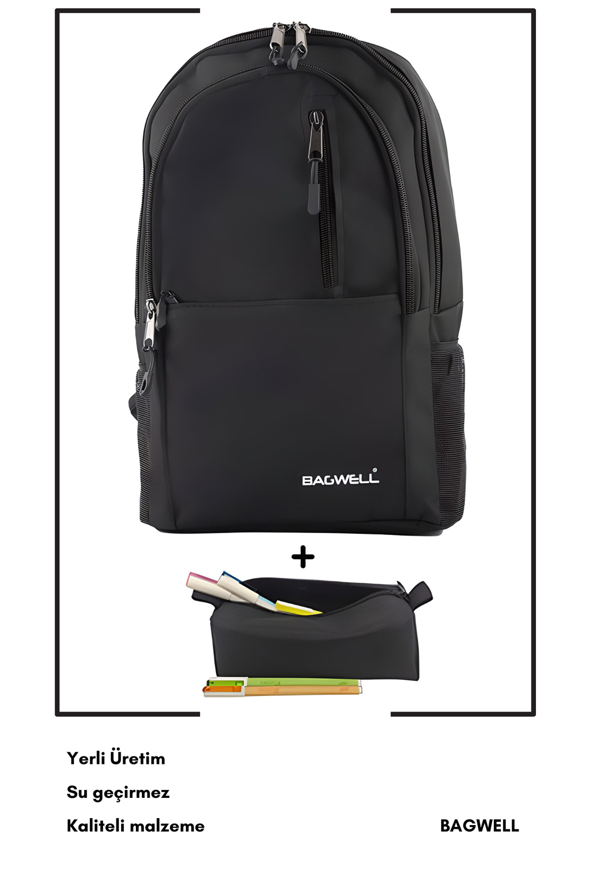 BAGWELL BY ALİ ERCİVAN 4 Gözlü Ortaokul Lise Çantası ve Kalemlik Seti