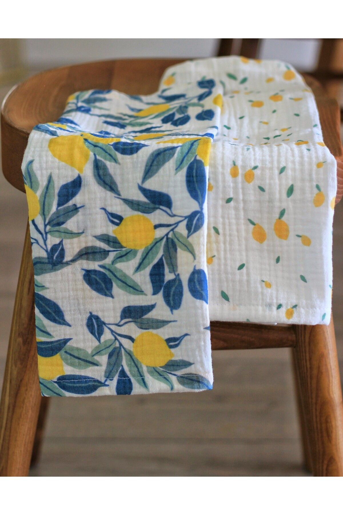 BARİA HOME-Lemon Patterned Muslin Drying Cloth 2-Pack 2