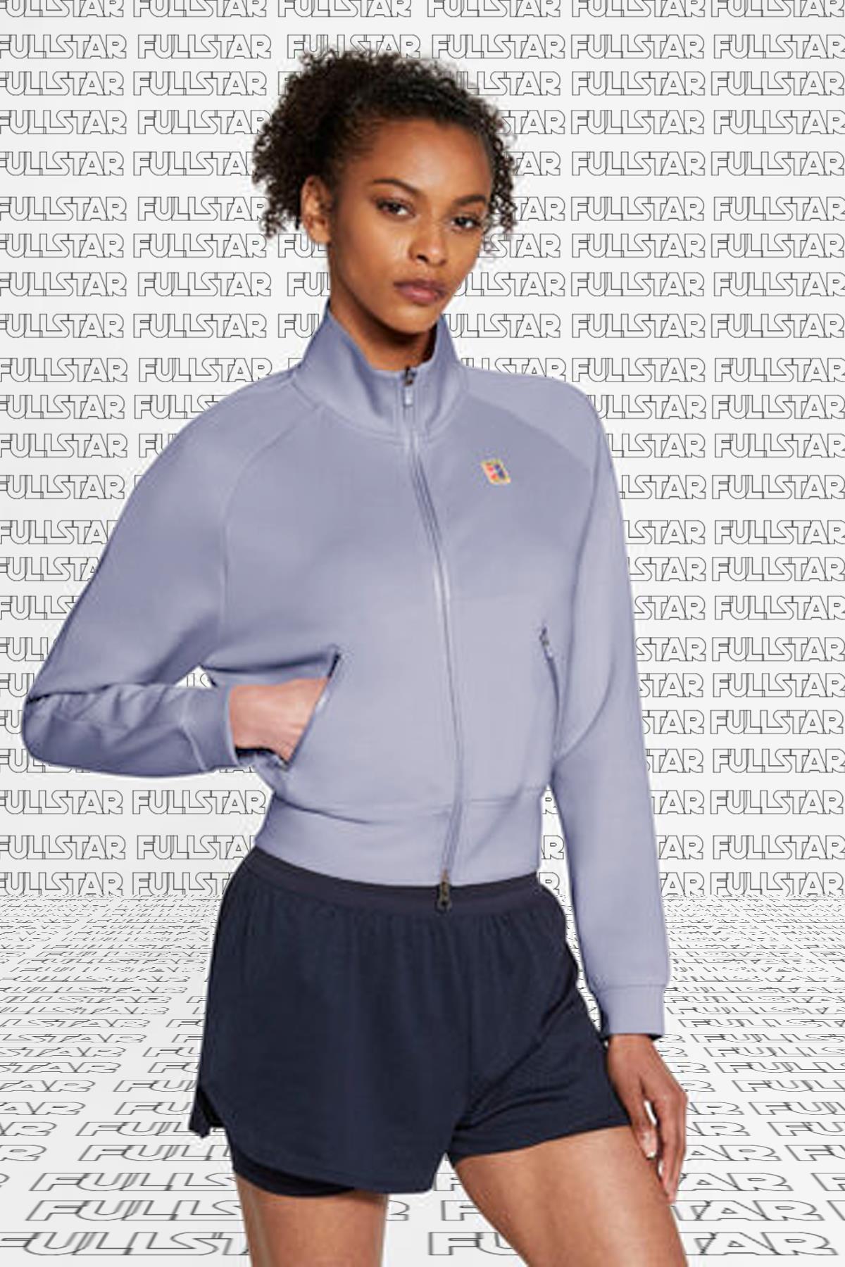 Nike Court Heritage Full Zip Kadın Tenis Ceketi Lila - Fiyatı