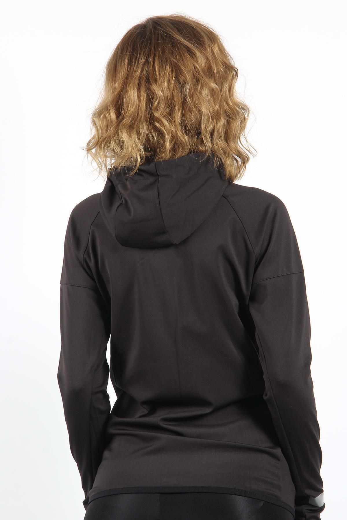 Mckanzie-Women's Black Tracksuit Top with Diver Fabric and Zipper 3