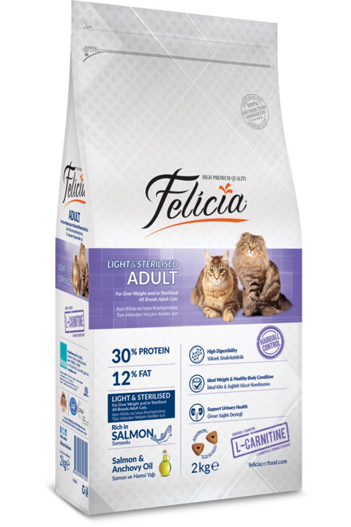 Felicia 2 Kg Sterilised Somonlu Az Tahıllı Hypoallergenic Kedi Maması