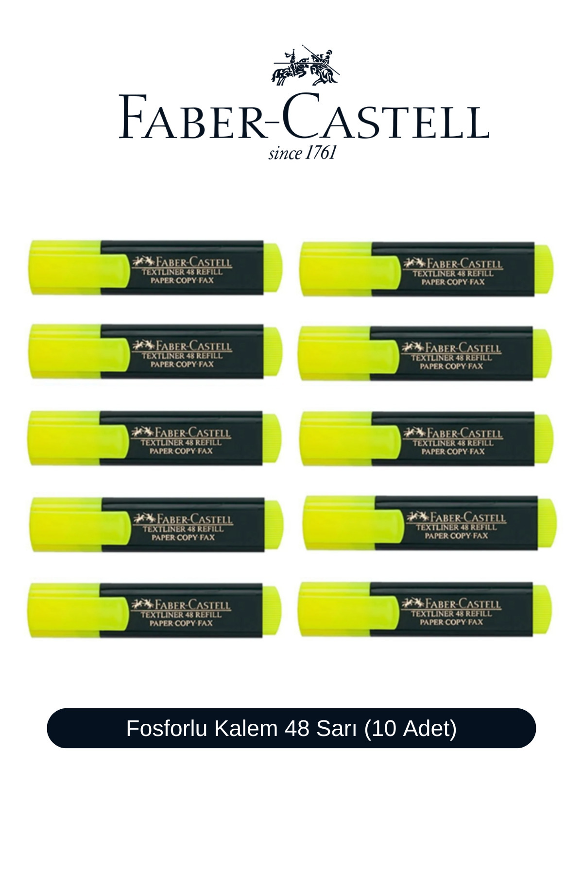 Faber Castell Fosforlu Kalem 48 Serisi 10 adet