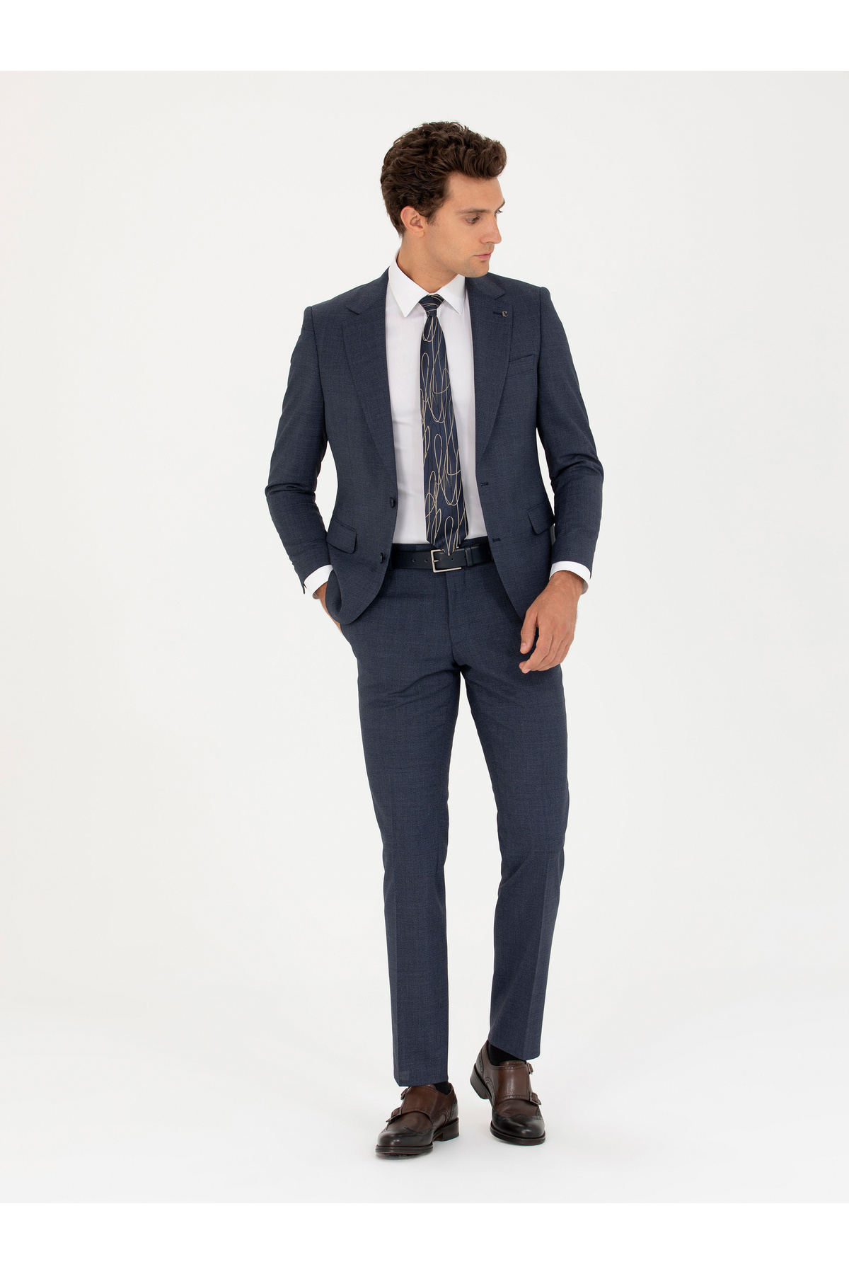 کت و شلوار اسلیم فیت ایندیگو برند کاشارل کد:(50265129-VR028) Cacharel