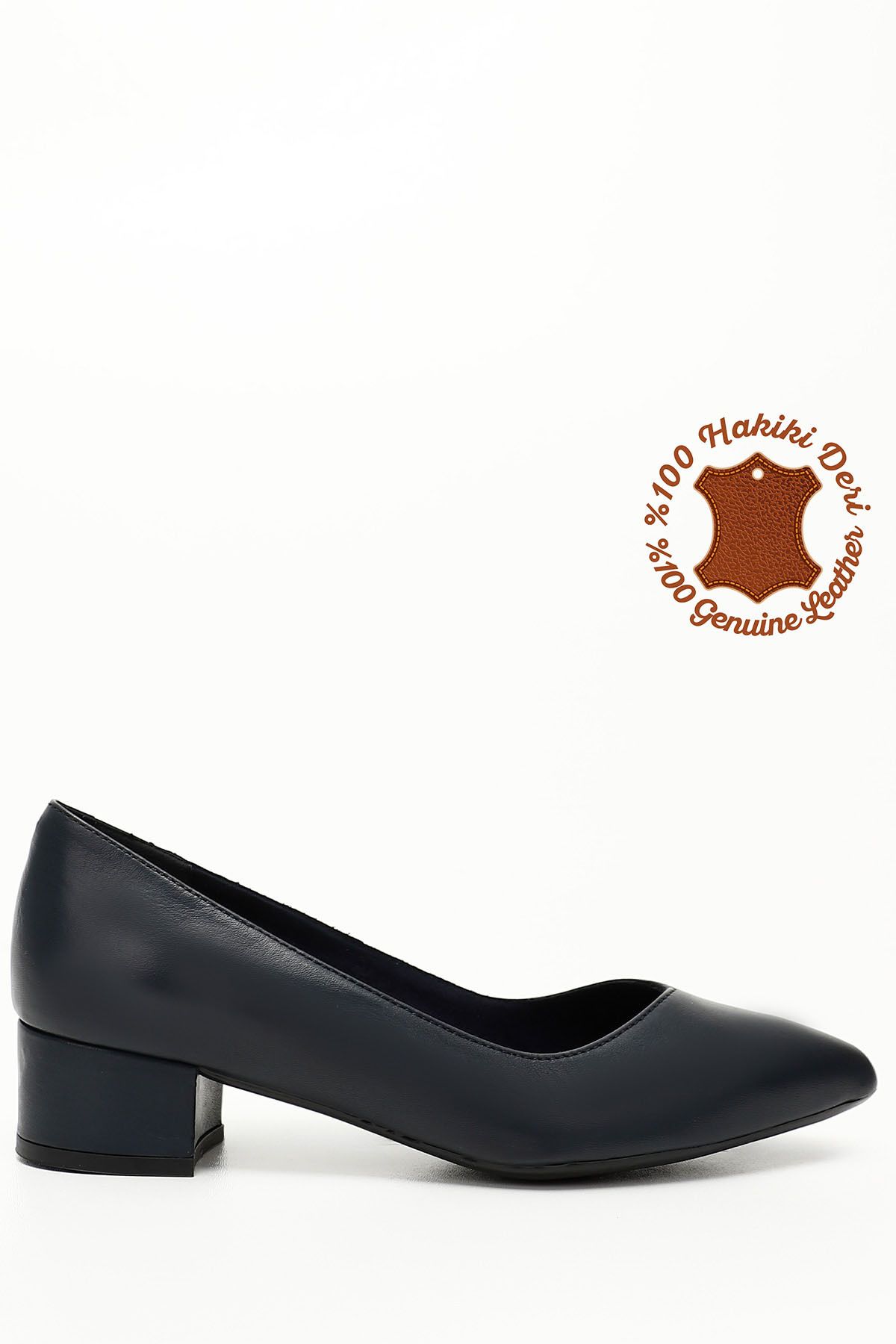 GÖNDERİ(R)-Femei/Fete Bleumarin Antique Scurt Toc Gros Pantofi din piele naturala 1
