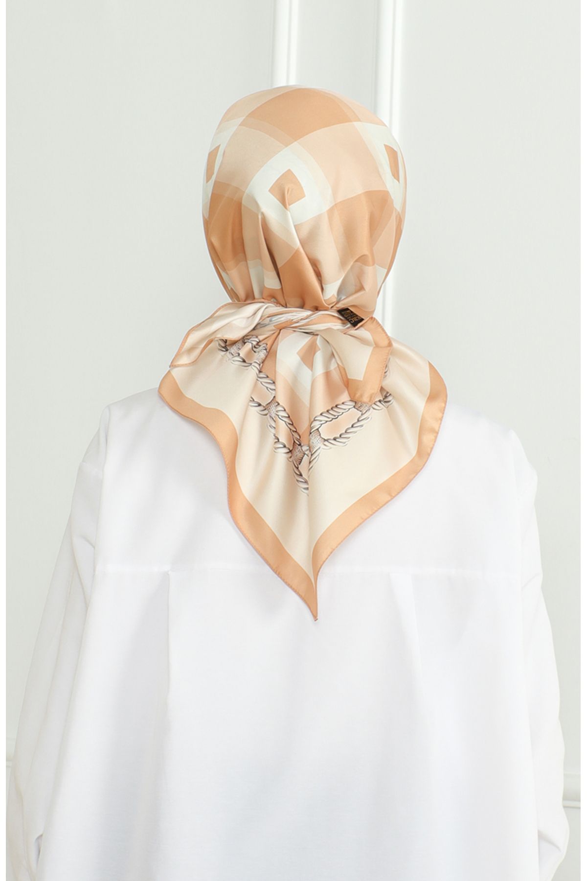 sefamerve-Karaca Rayon Scarf 81071-13 Mustard Cream 3