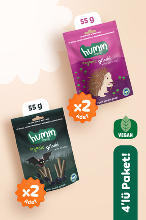 Humm Organic Organik Tuzlu Grissini Atıştırmalık Paketi - 4 adet (2 çeşit)