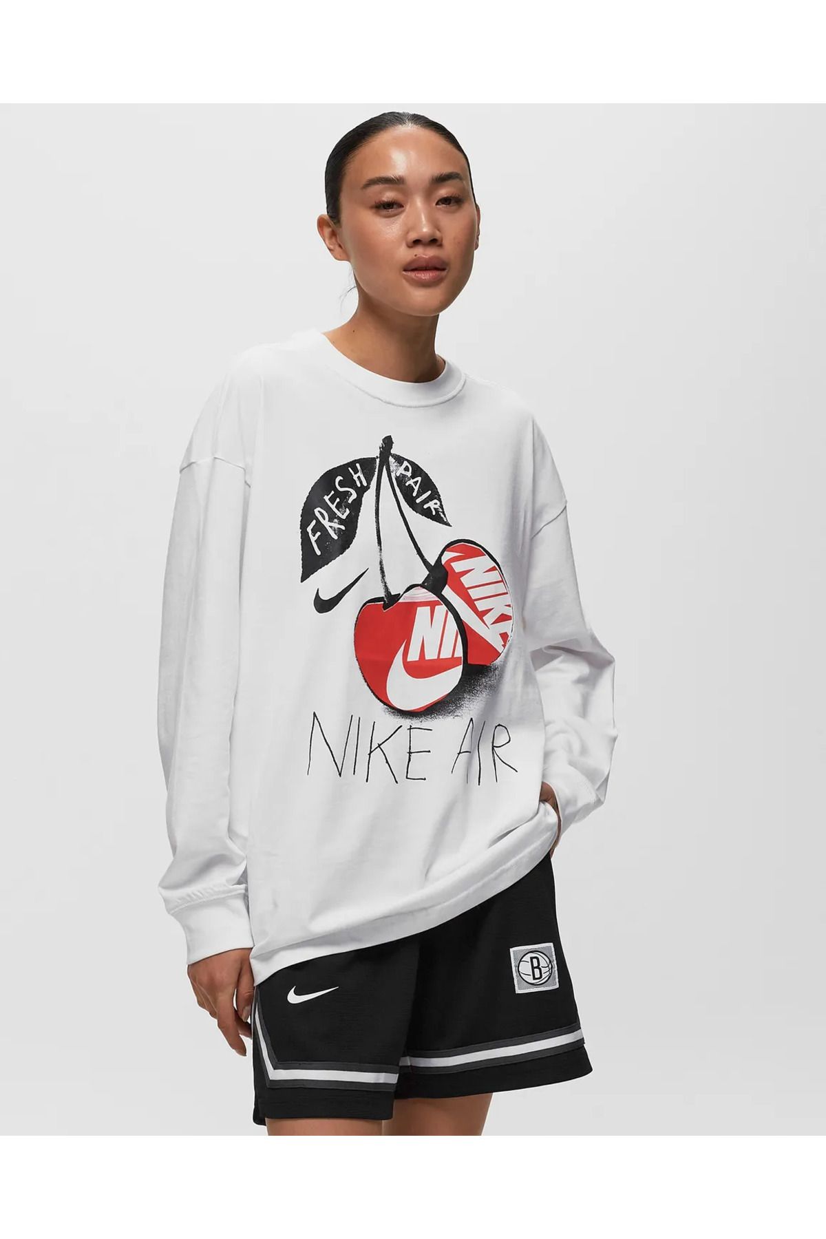 Nike-Nsw Tee Long-Sleeve Long Sleeve Oversize White Women's T-Shirt 7