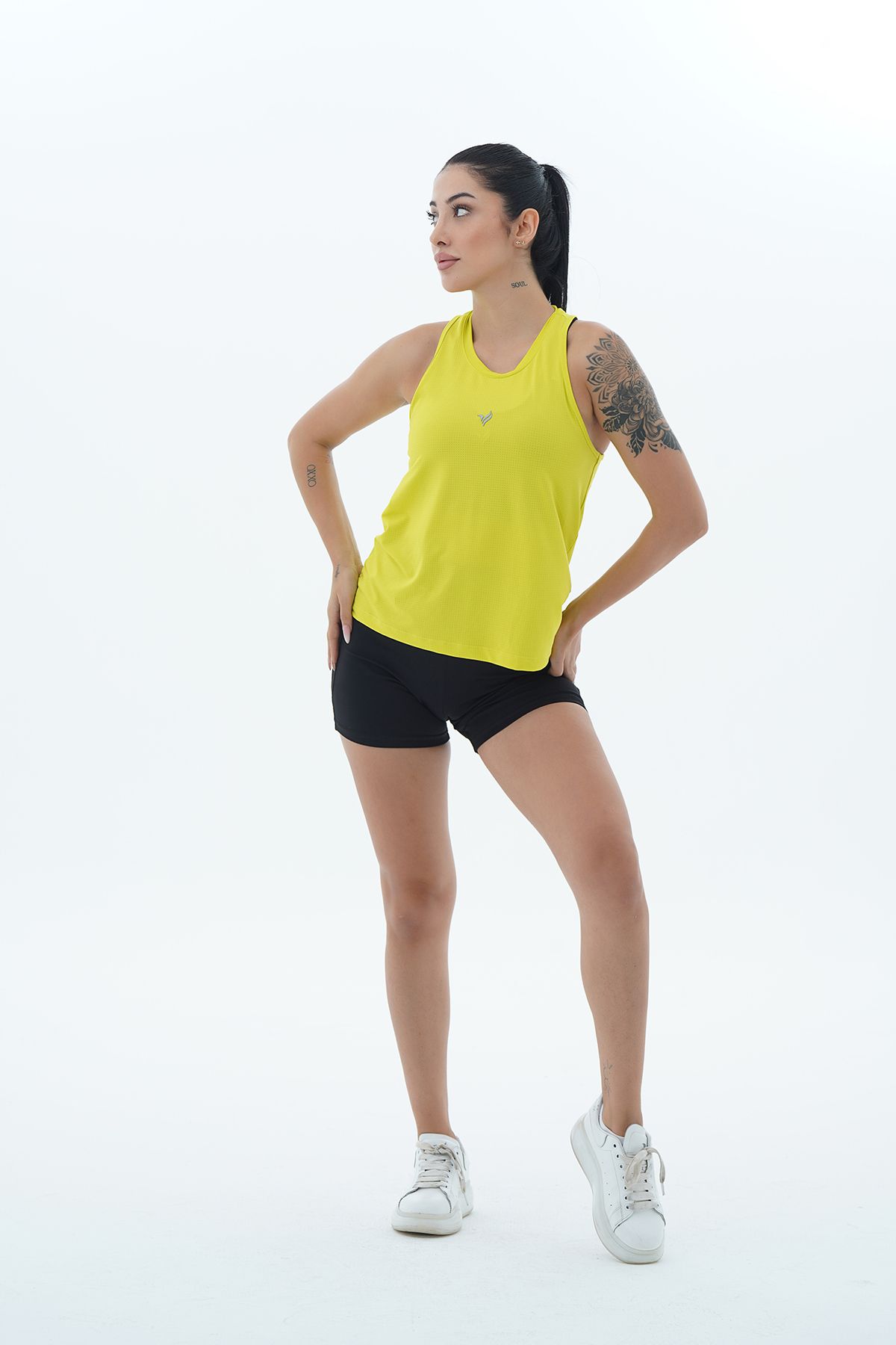 George Phoenix-Comfortable Cut Neon Yellow Women's Sports Tank Top 5