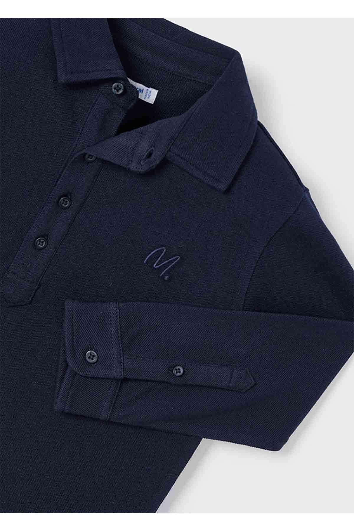 MAYORAL-Winter Boy's Long Polo Neck T-Shirt - Navy Blue 2