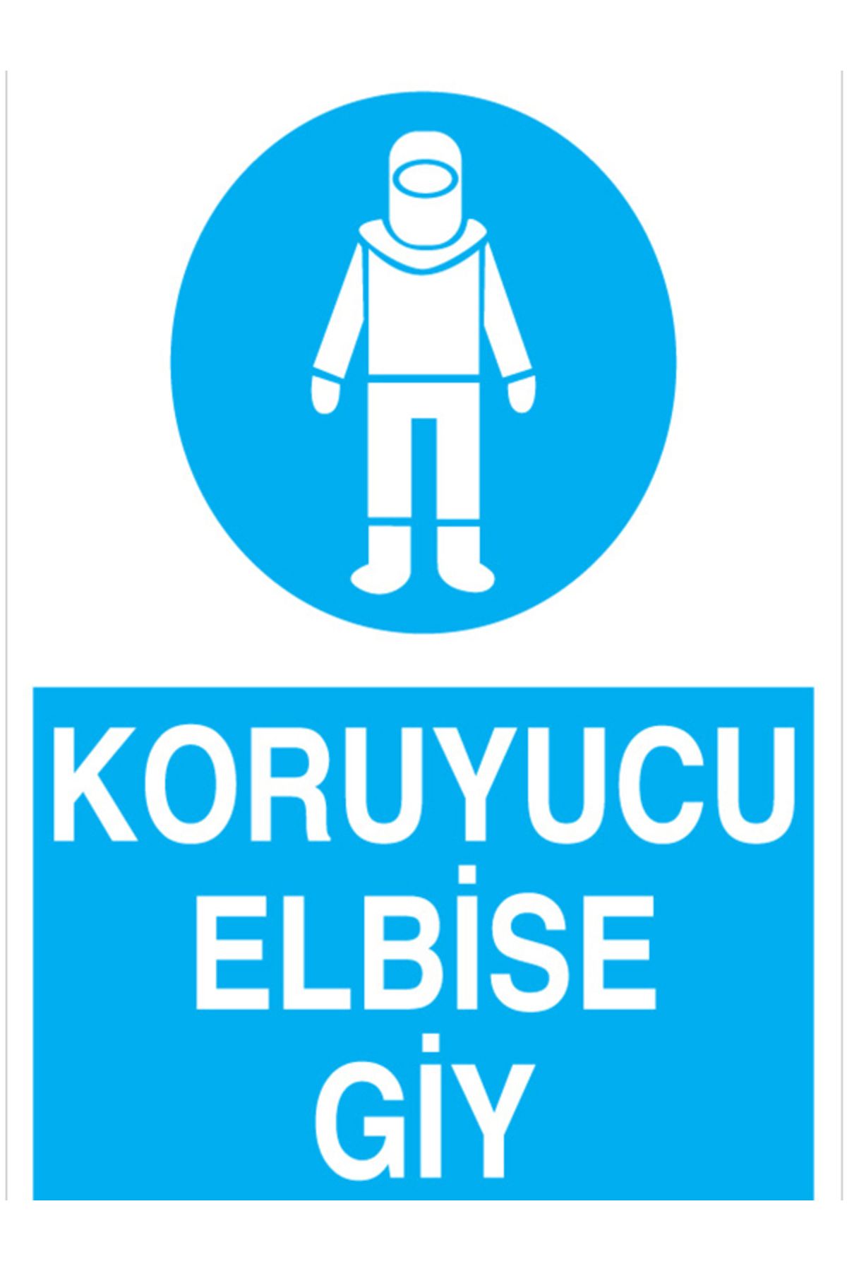 Uytab Koruyucu Elbise Giy Uyarı Tabelası - 20x30 Alüminyum Kompozit Panel - İE12