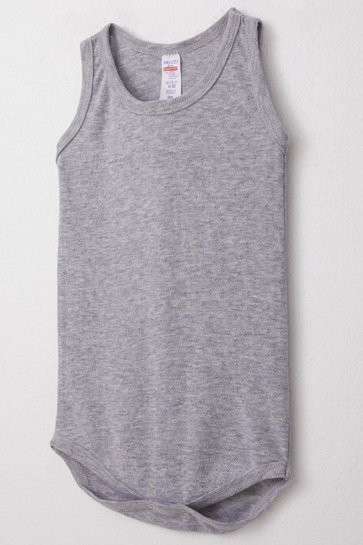 Breeze Erkek Bebek Çıtçıtlı Atlet Zıbın Body Jakarlı 9 Ay-3 Yaş, Gri Melanj fotoğrafı 3 (önizleme)