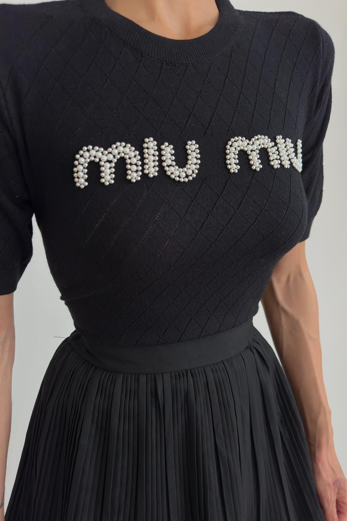 mylove-Pearl Written Knitwear Black 2