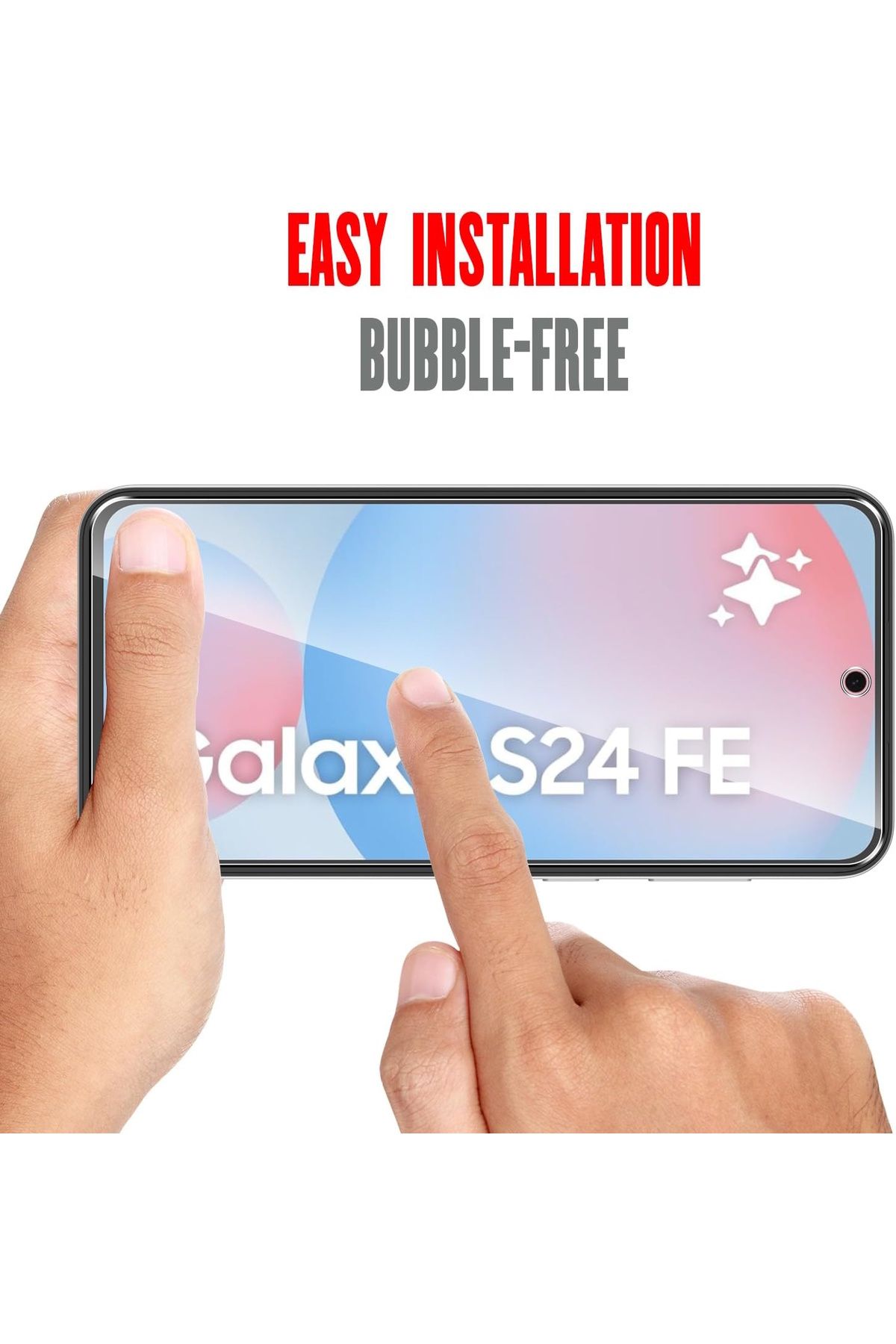 m.tk moveteck-Samsung Galaxy S24 Fe Compatible Screen Protector Shatterproof Glass 9H Tempered Screen Glass Transparent Pacific 3