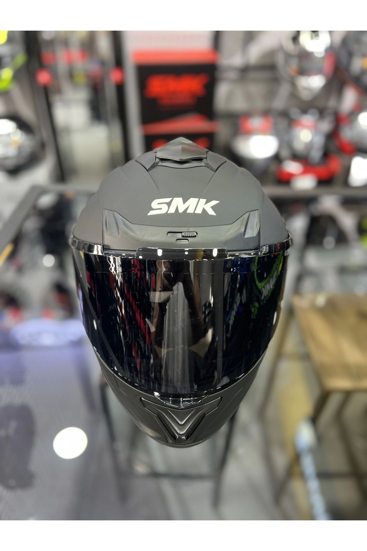 SMK-Typhoon Solid Matte Helmet - with Transparent Visor, Closed 5
