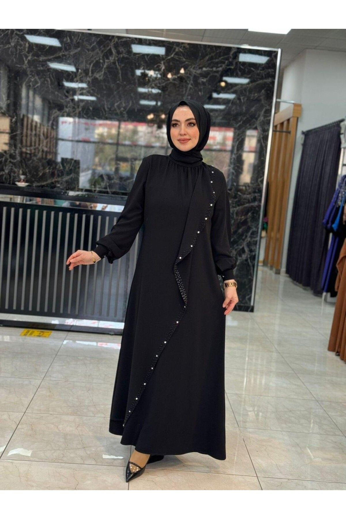 Zümra Tesettür Moda-Duru Dress Black Size 3-46-48 1