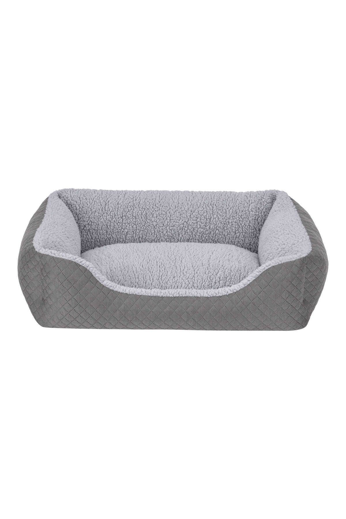 Pet Comfort Bravo Duo Kedi ve Köpek Yatağı Gri/Gri Peluş S 55x45cm 639140