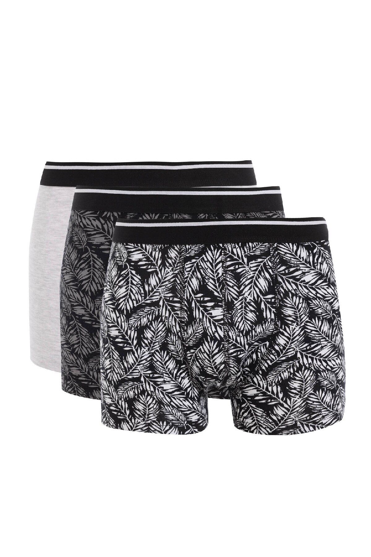 DeFacto-Regular Fit Patterned 3-Piece Boxers B0577Ax24Wn 1