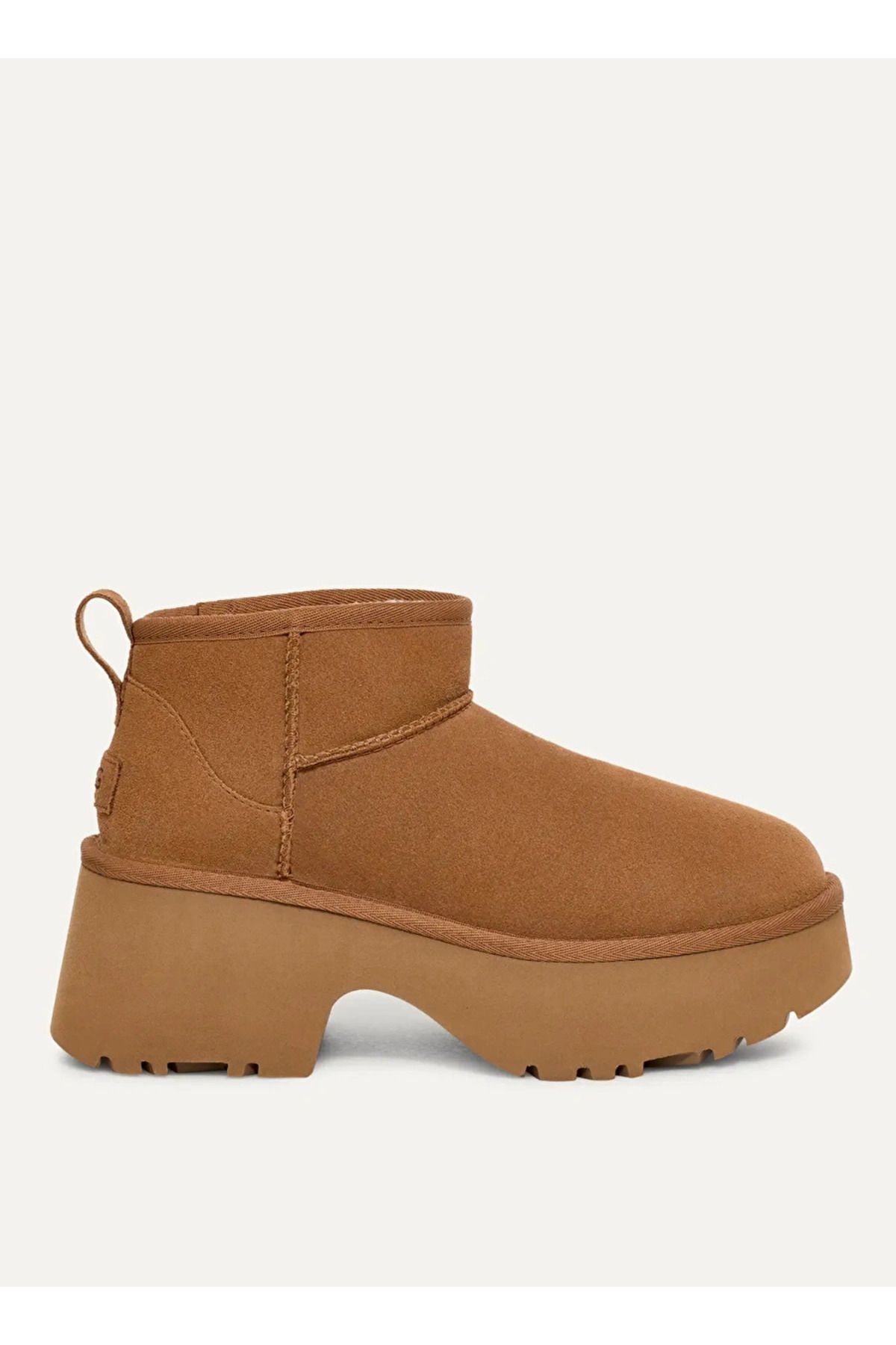 UGG Damskie Skórzane Buty Z Logo Na Płaskiej Podeszwie Do Codziennego Użytku W Kolorze Brązowym I Botkami -taba Kobieta - 40