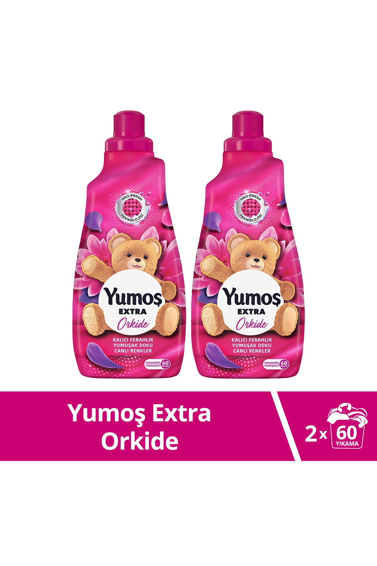 Yumoş Extra Konsantre Çamaşır Yumuşatıcısı Orkide 1440 ml 60 Yıkama 2 Adet