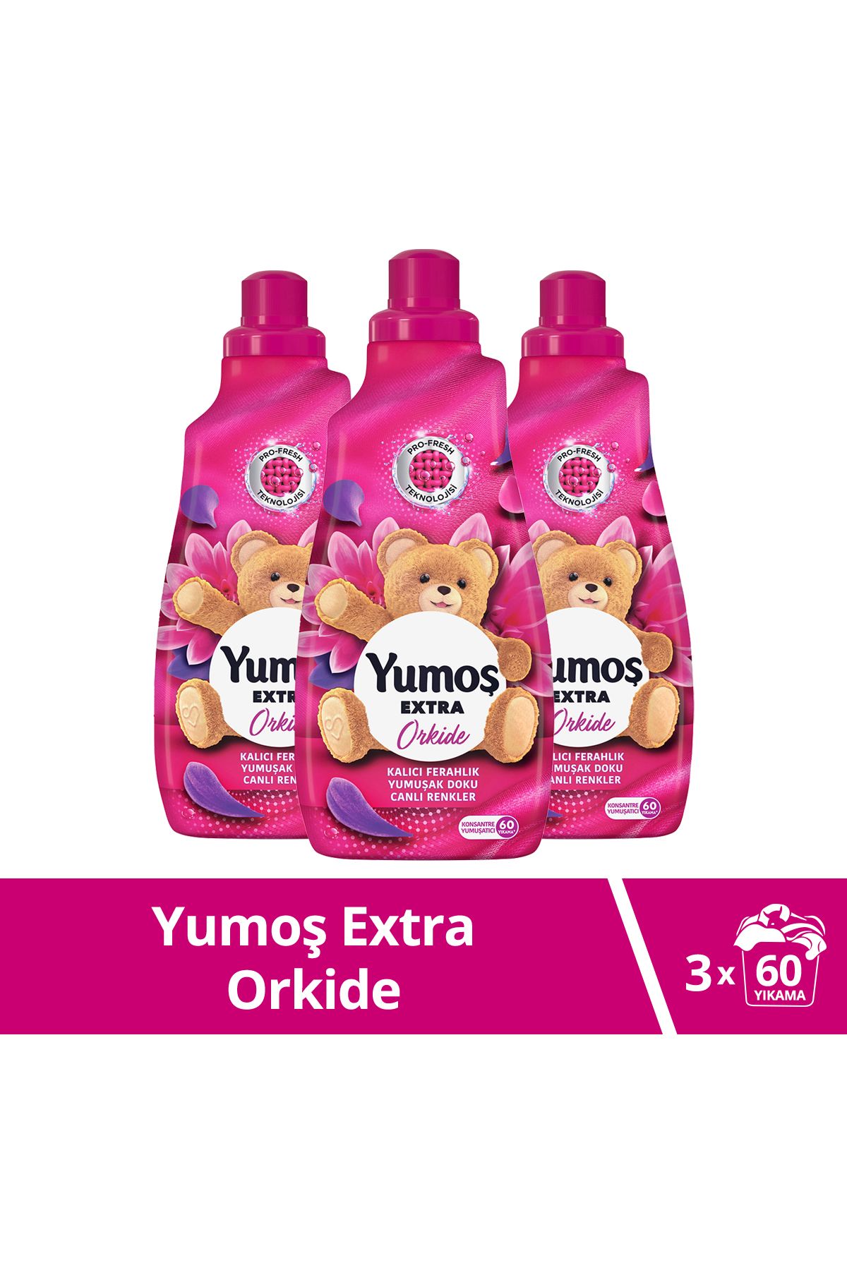 Yumoş Extra Konsantre Çamaşır Yumuşatıcısı Orkide 1440 ml 60 Yıkama 3 Adet