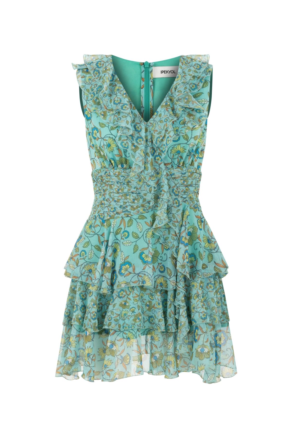 İpekyol-Mini Draped Patterned Dress 3