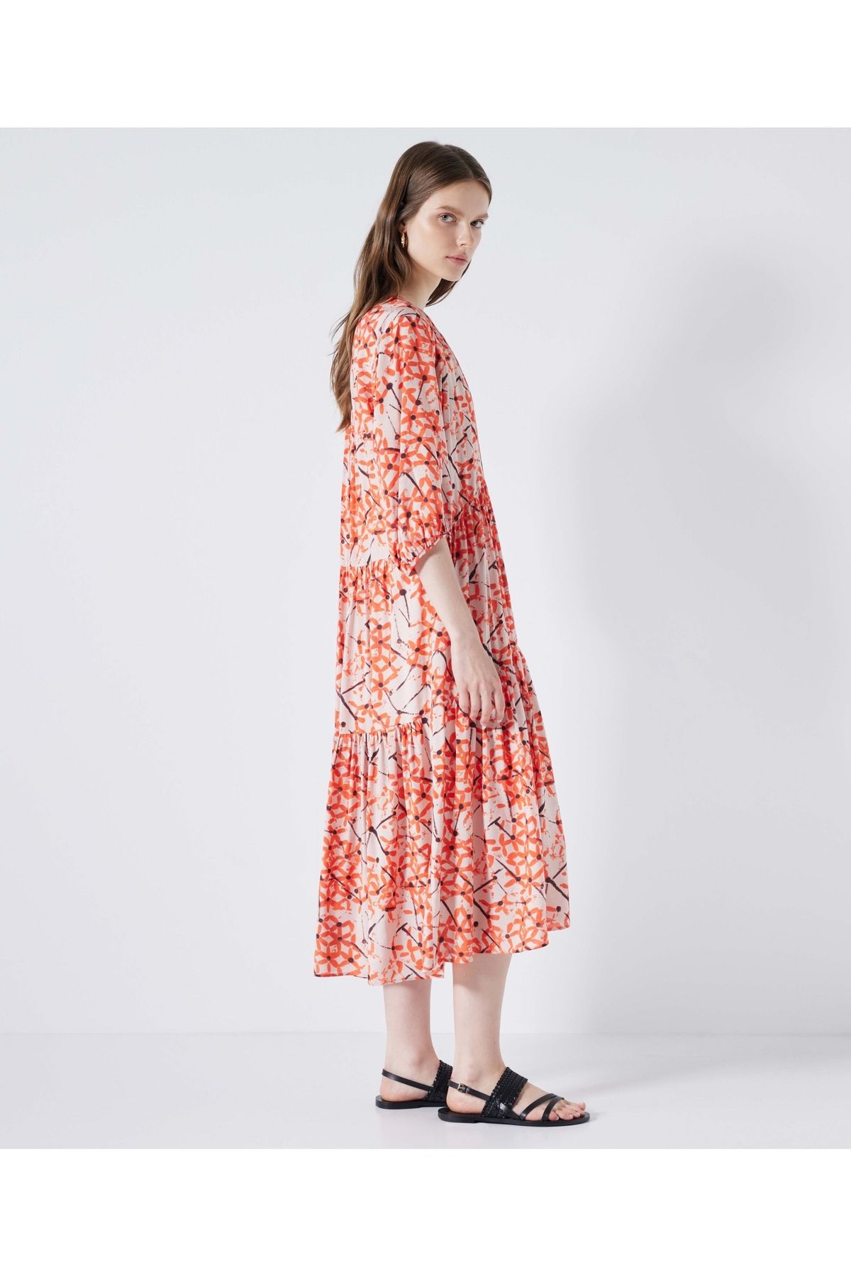 İpekyol-Abstract flower pattern dress 2