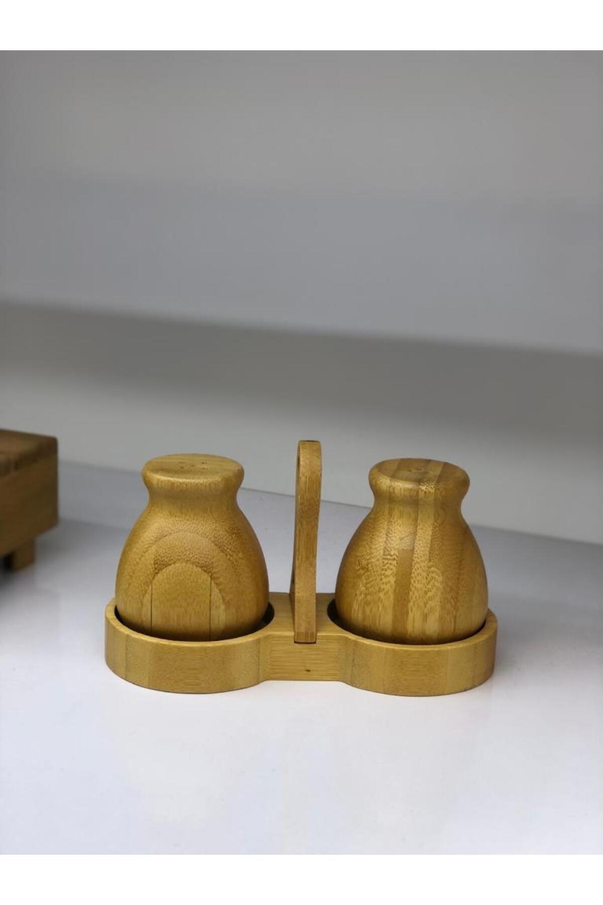 ÇIRPAN EV BAMBU STANDLI TUZLUK BİBERLİK SETİ