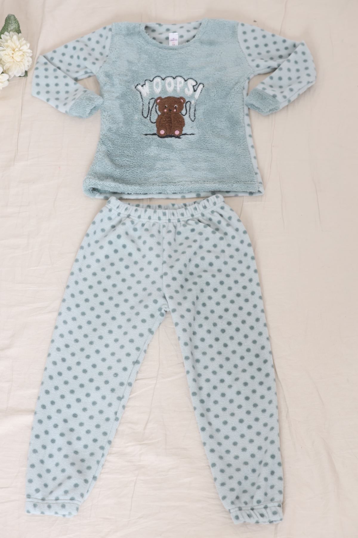 Glamour-Mint Colored Children's Fleece Set - 12382.1049. 1