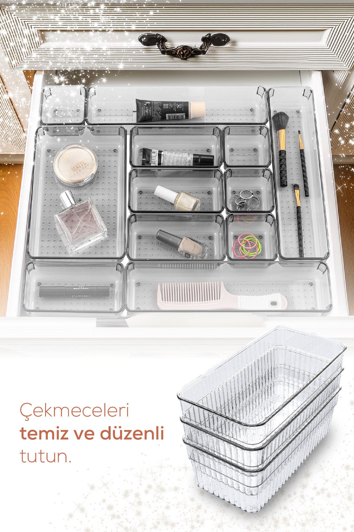 Evlinya-Organizator de accesorii pentru bijuterii cosmetice din dulap cu 27 de sertare 5
