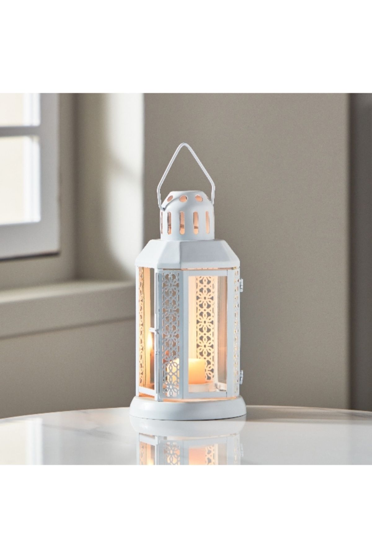 Home Box Kensin Promo Metal Cutwork Lantern - 10x10x22 cm