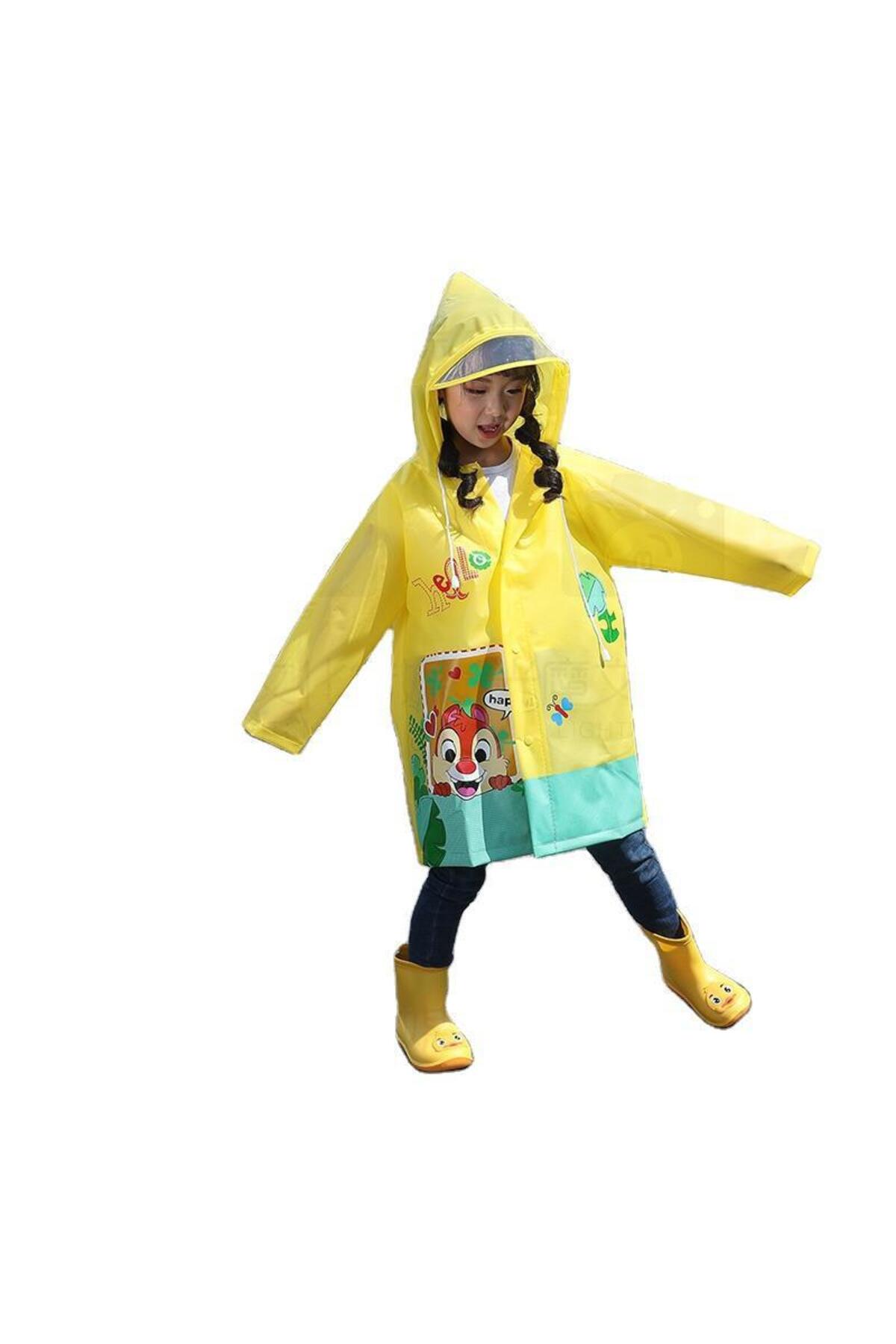Mashotrend Hayvan Figürlü Kapüşonlu Çocuk Yağmurluk - Çocuk Yağmurluğu - Unisex Yağmurluk fotoğrafı 2 (önizleme)