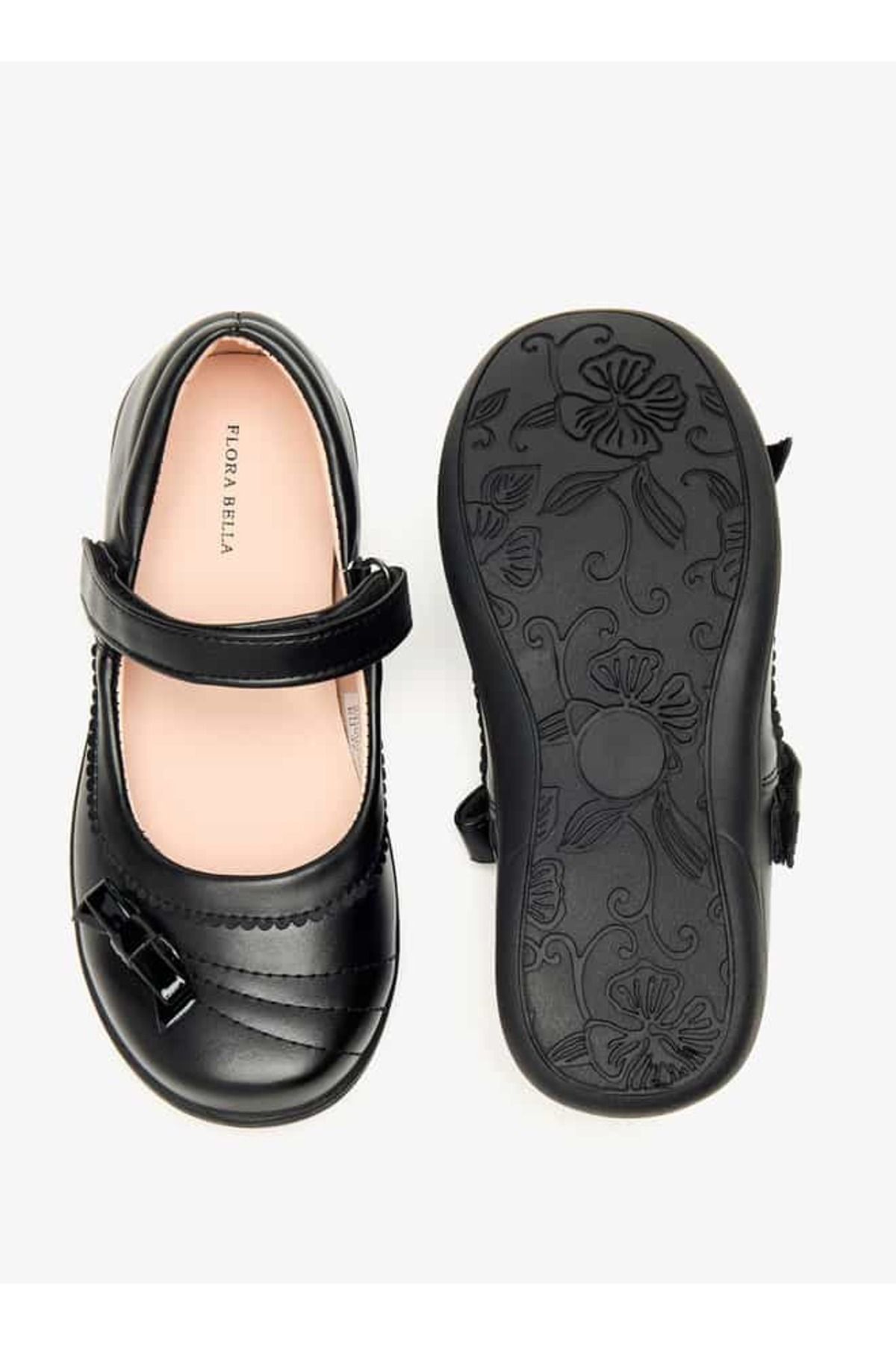 Flora Bella by Shoexpress-Flora Bella Textured Mary Jane Shoes with Hook and Loop Closure 4