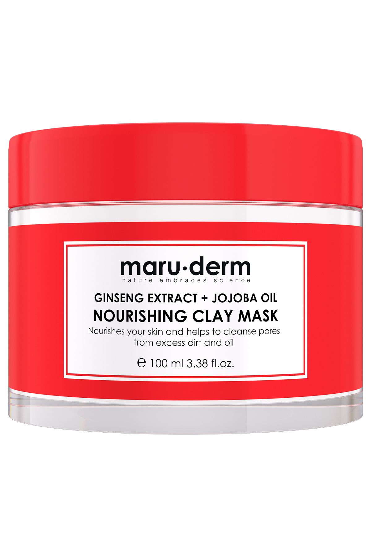 Maru.Derm Kil Maskesi | Ginseng Özü + Jojoba Yağı Besleyici Kil Maskesi 100 ML | Tüm Cilt Tipleri | Vegan