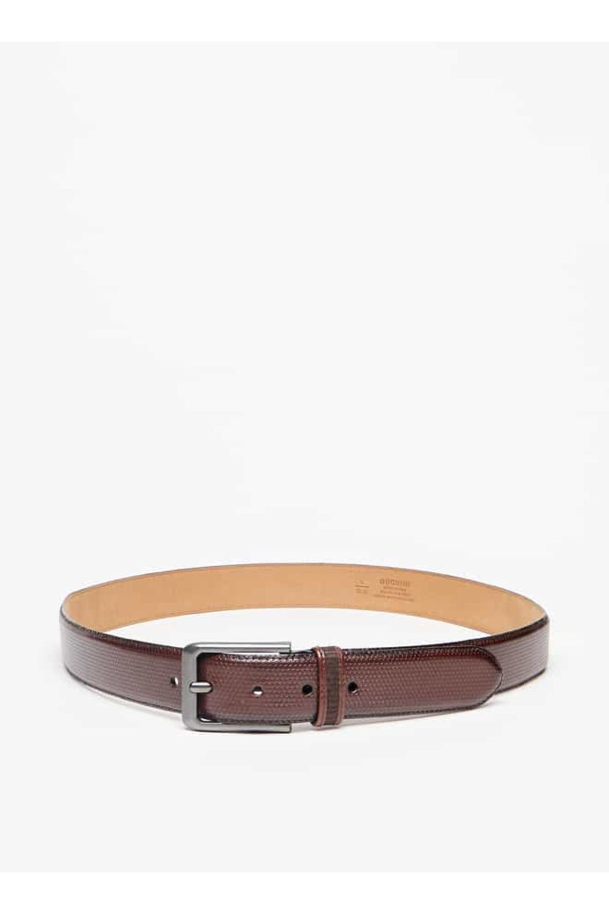 Duchini-Textured Leather Belt with Pin Buckle Closure 2