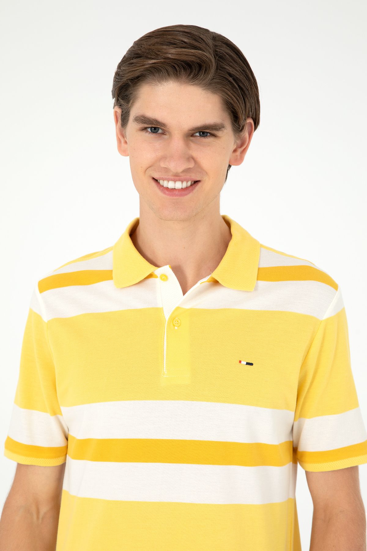 تی شرت یقه پولو زرد مردانه اورجینال U.S. Polo Assn.