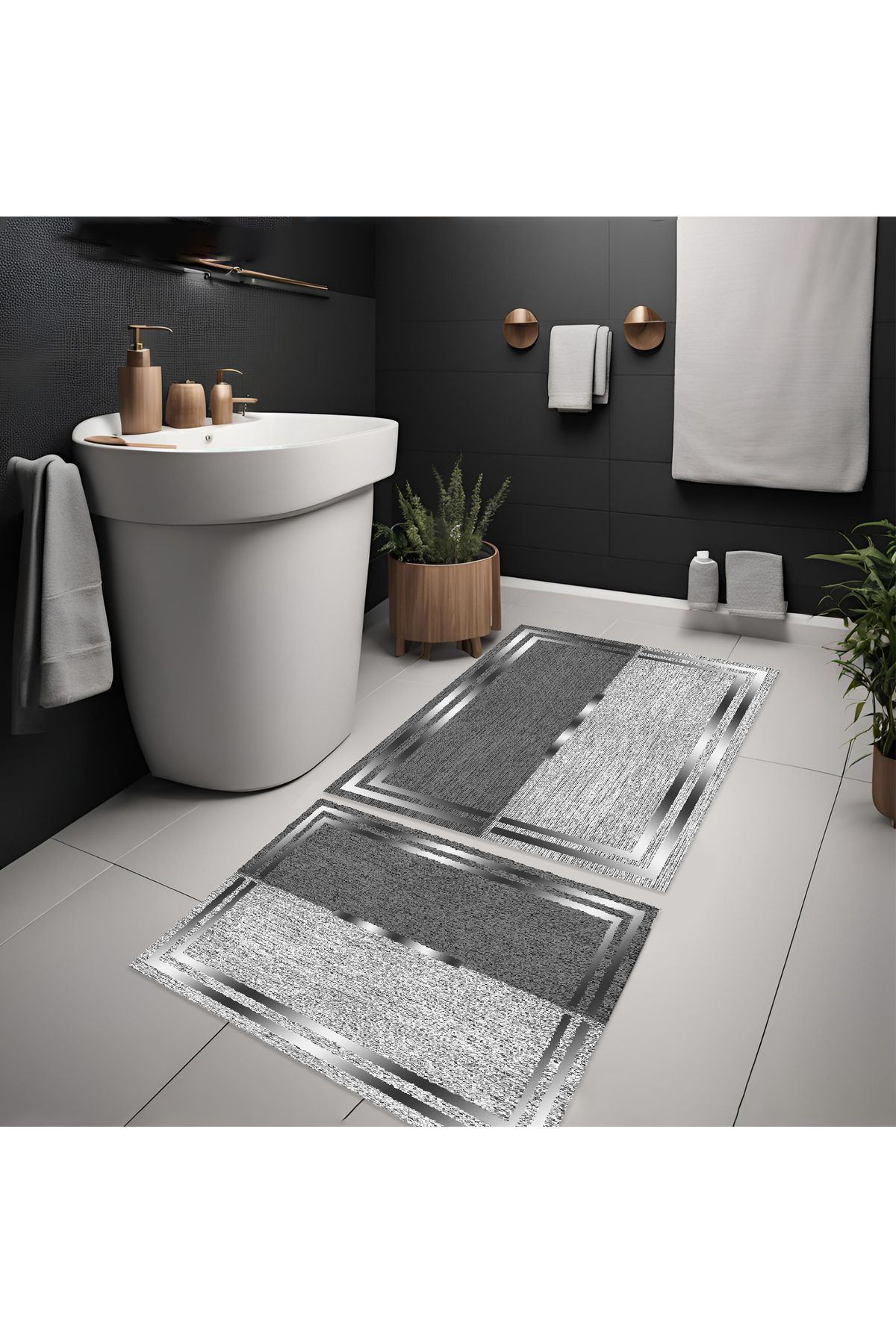 Diğital Baskı Yıkanabilir 2 Li Banyo Takımı