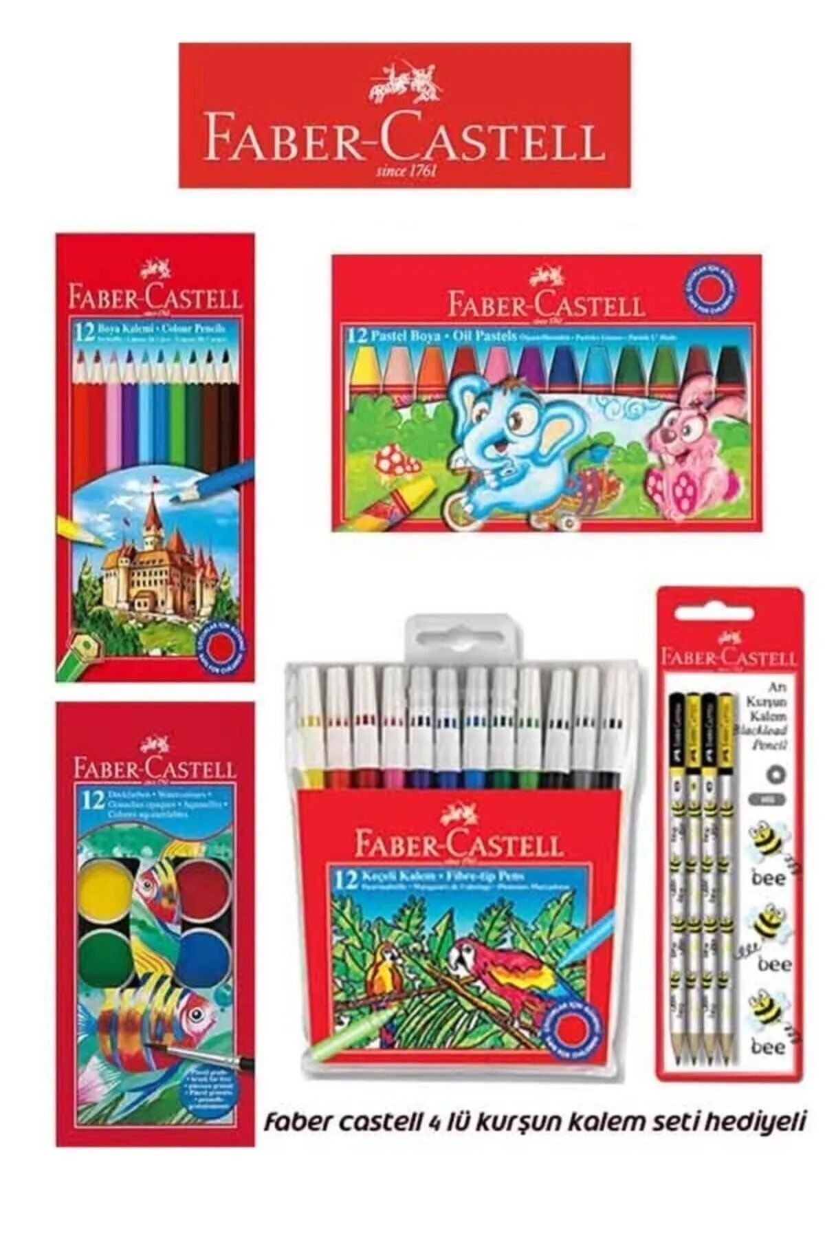 Faber Castell Kırtasiye Seti Boyama Seti 12 Renk Set5