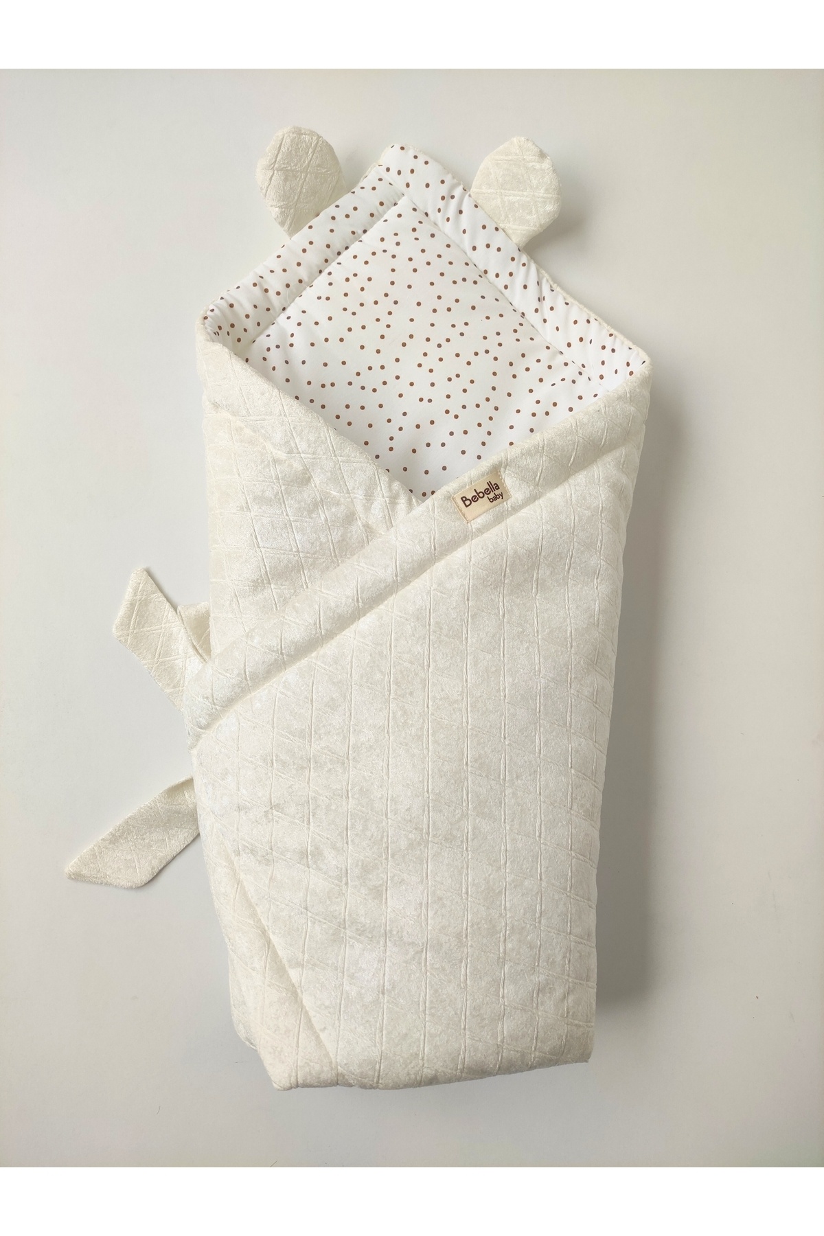 Bebella Ekru Bebek Battaniyesi Mevsimlik Hastane Çıkışı Yenidoğan Kundağı Hediyelik %100 Pamuklu Oyun Matı fotoğrafı 2 (önizleme)