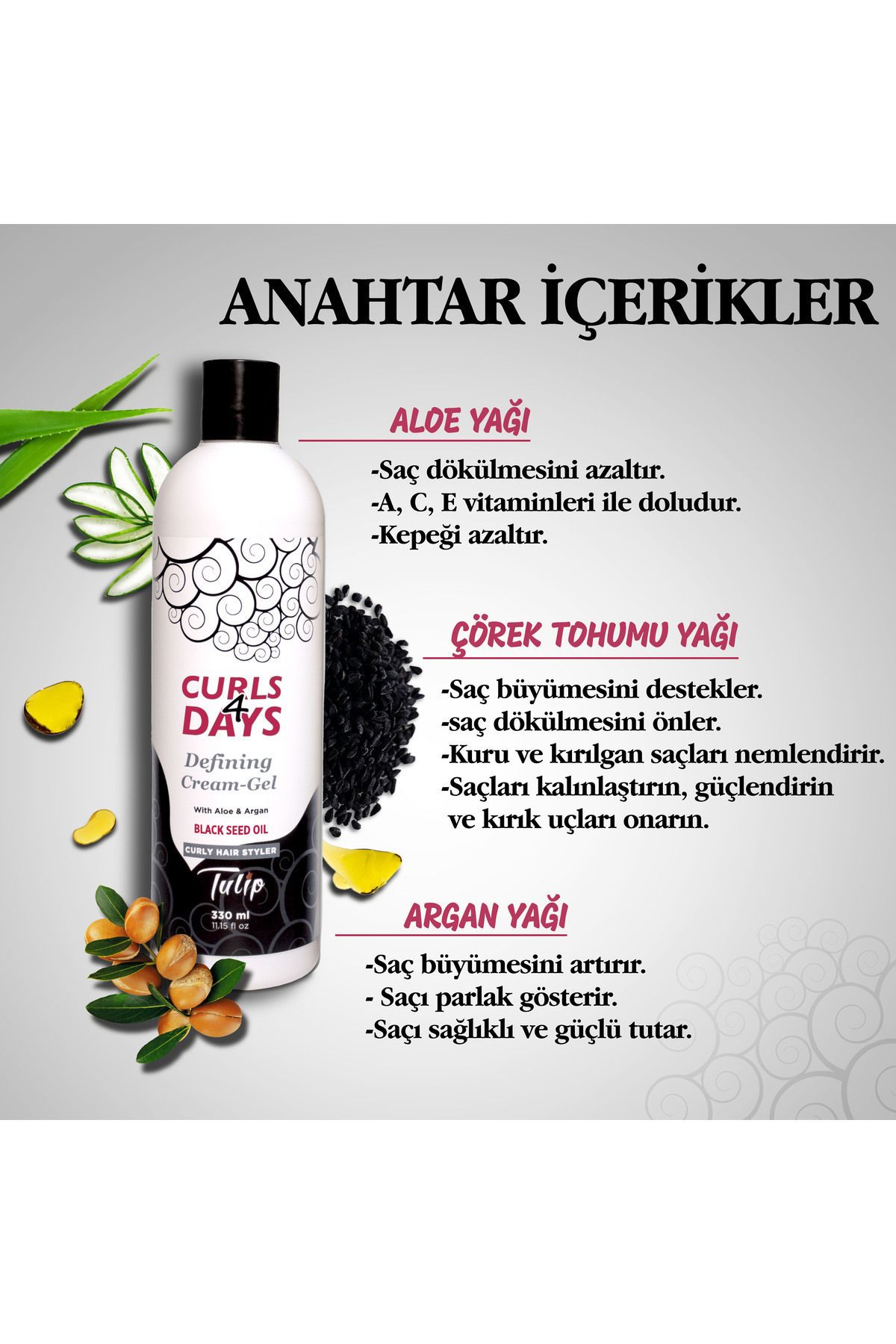 Tulip-Curls 4 Days Curl Defining Hair Cream Gel 330 ml 3