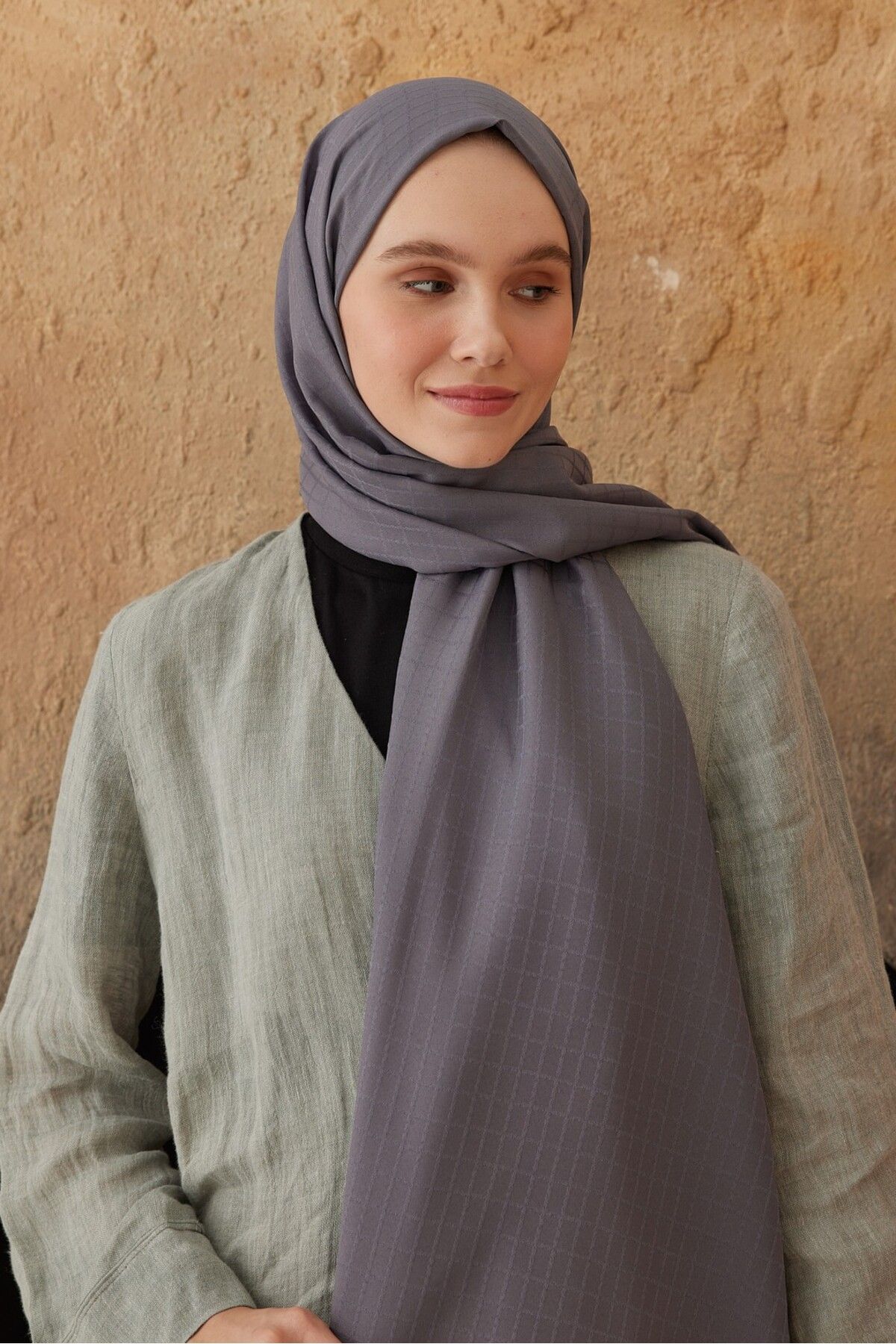 Modakaşmir-Soft Jacquard Series Box Pattern Shawl 2