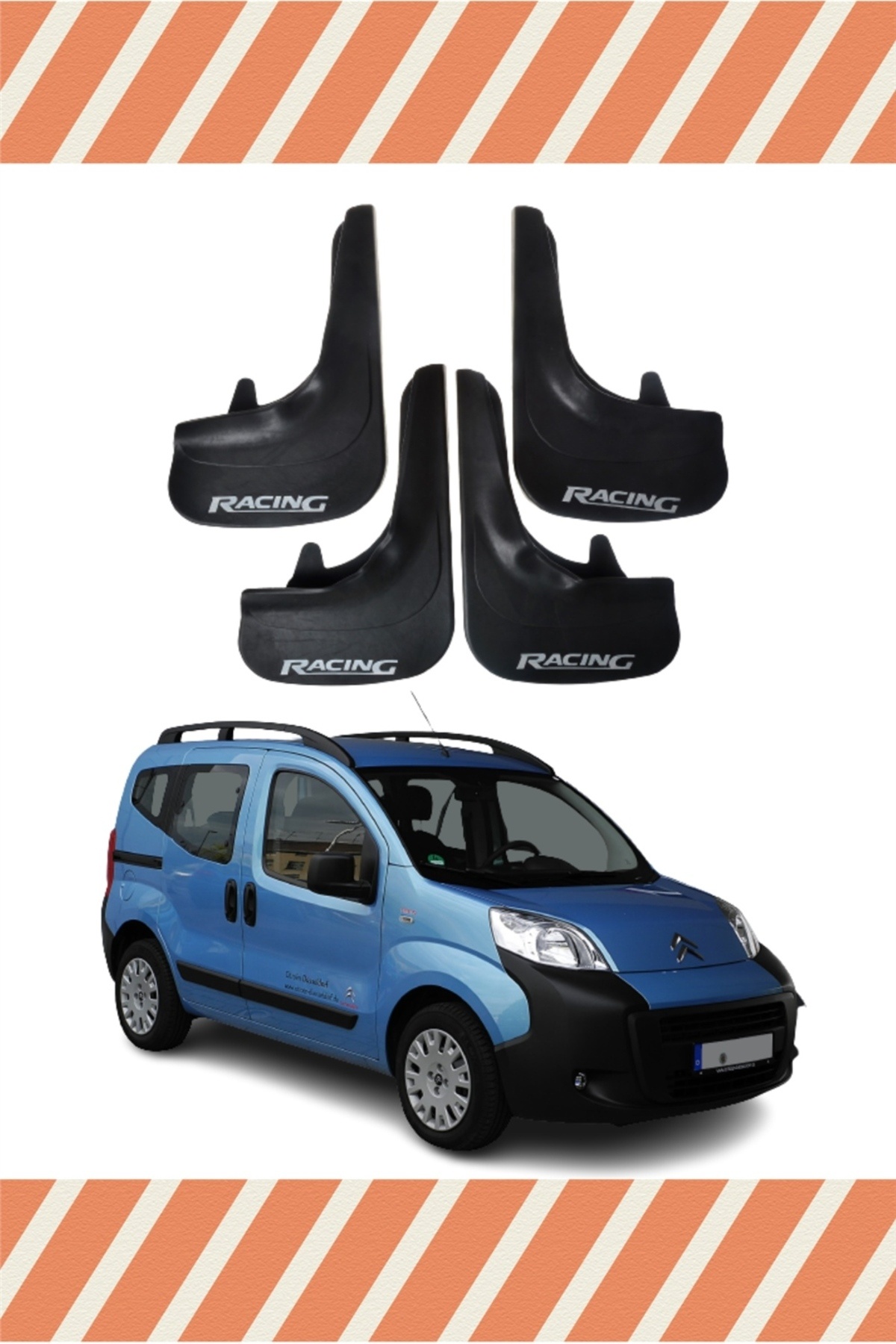 EGEUNIFORM Citroen Nemo Racing Yazılı 4'lü Tozluk Çamurluk Paçalık