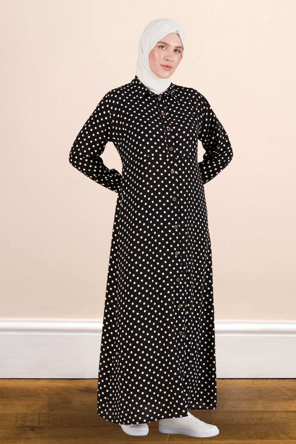 Ferace-Plus Size Women's Polka Dot Dress 6