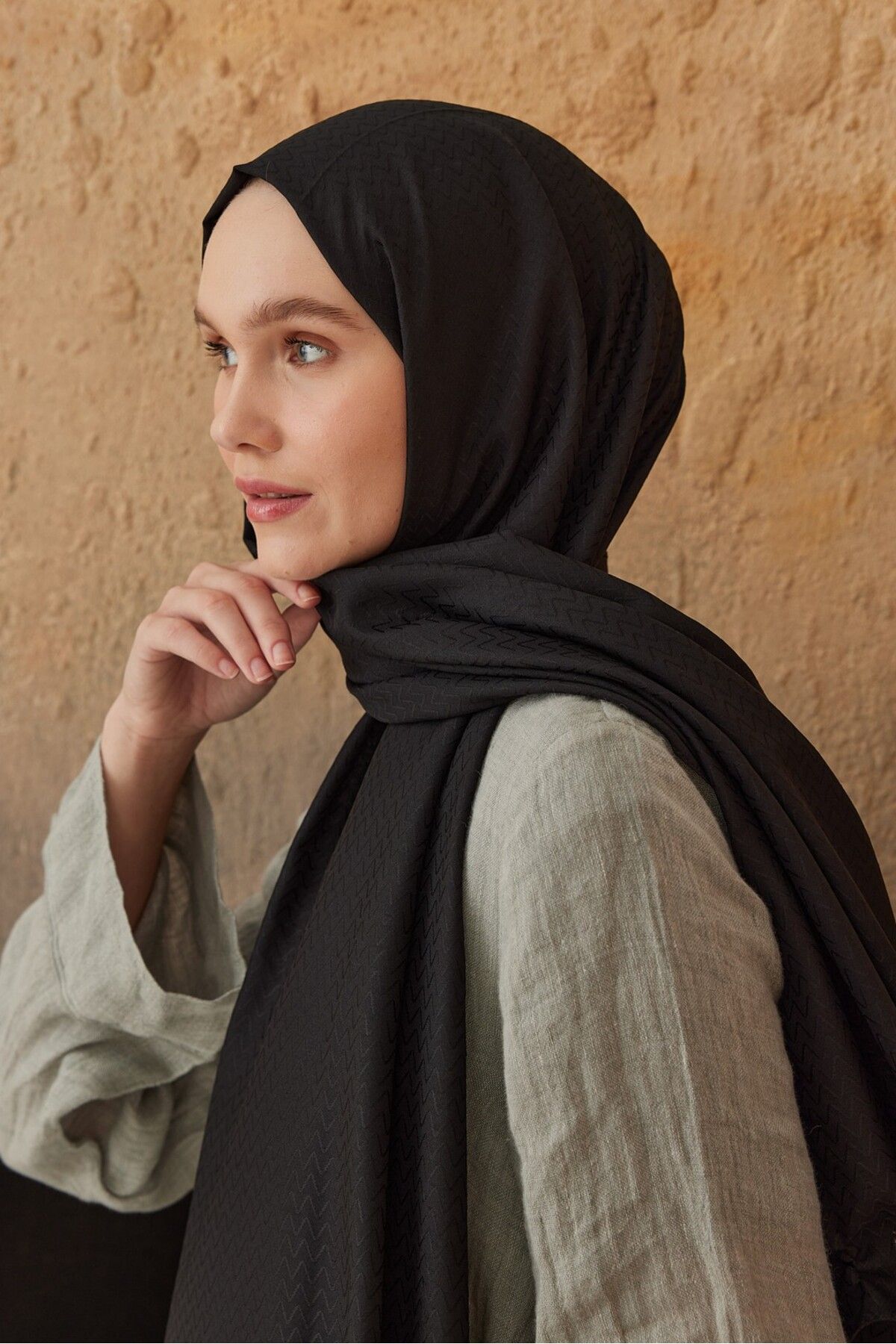 Modakaşmir-Soft Jacquard Series Zigzag Pattern Shawl 3