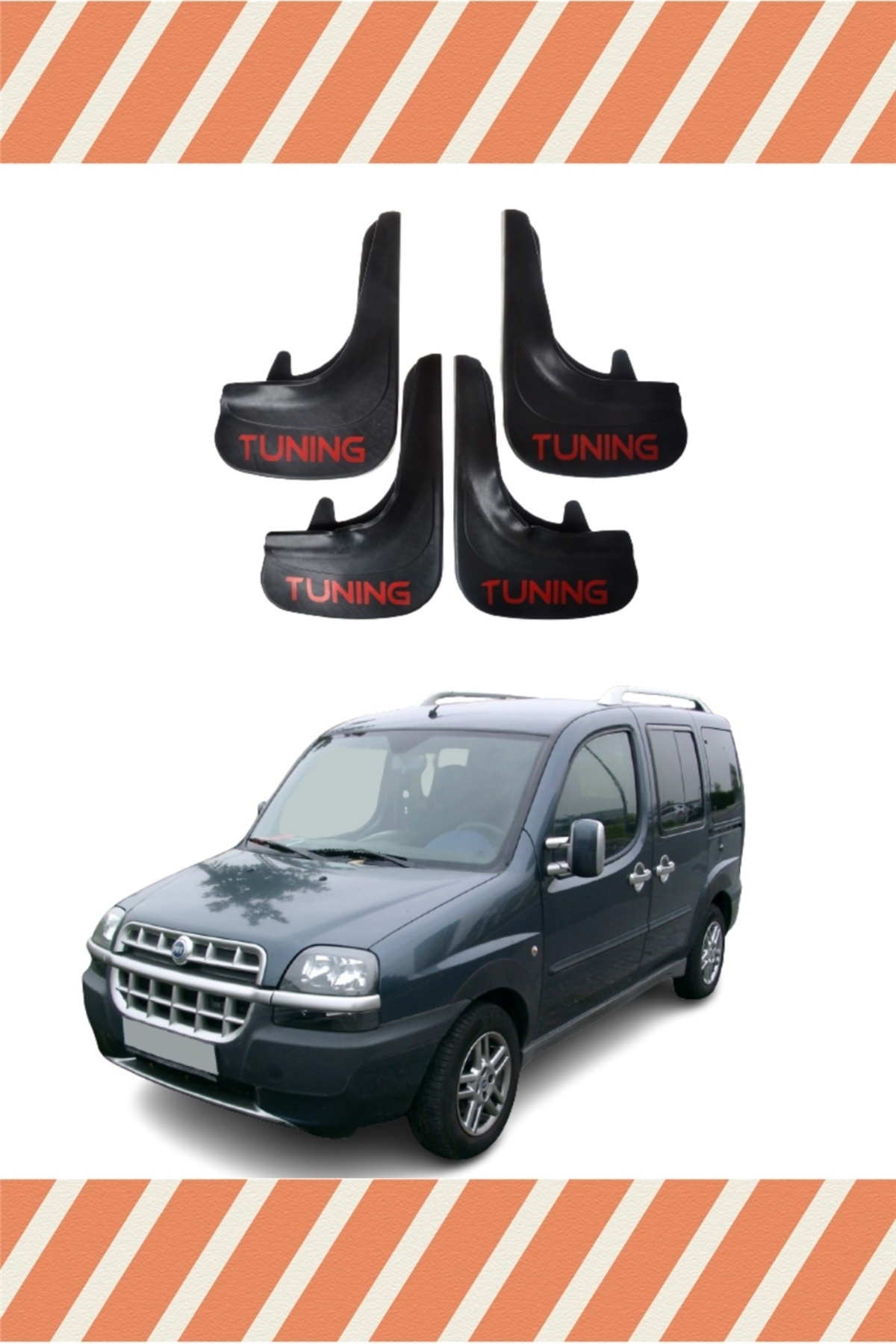 FARKSHP Fiat Doblo 2000-2010 Tuning Yazılı 4'lü Tozluk Çamurluk Paçalık