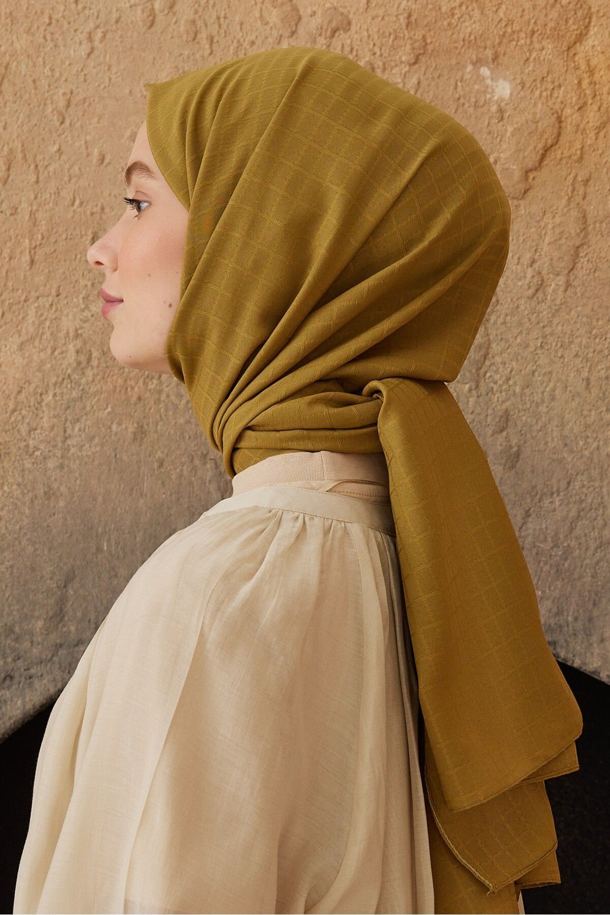 Modakaşmir-Soft Jacquard Series Box Pattern Shawl 4