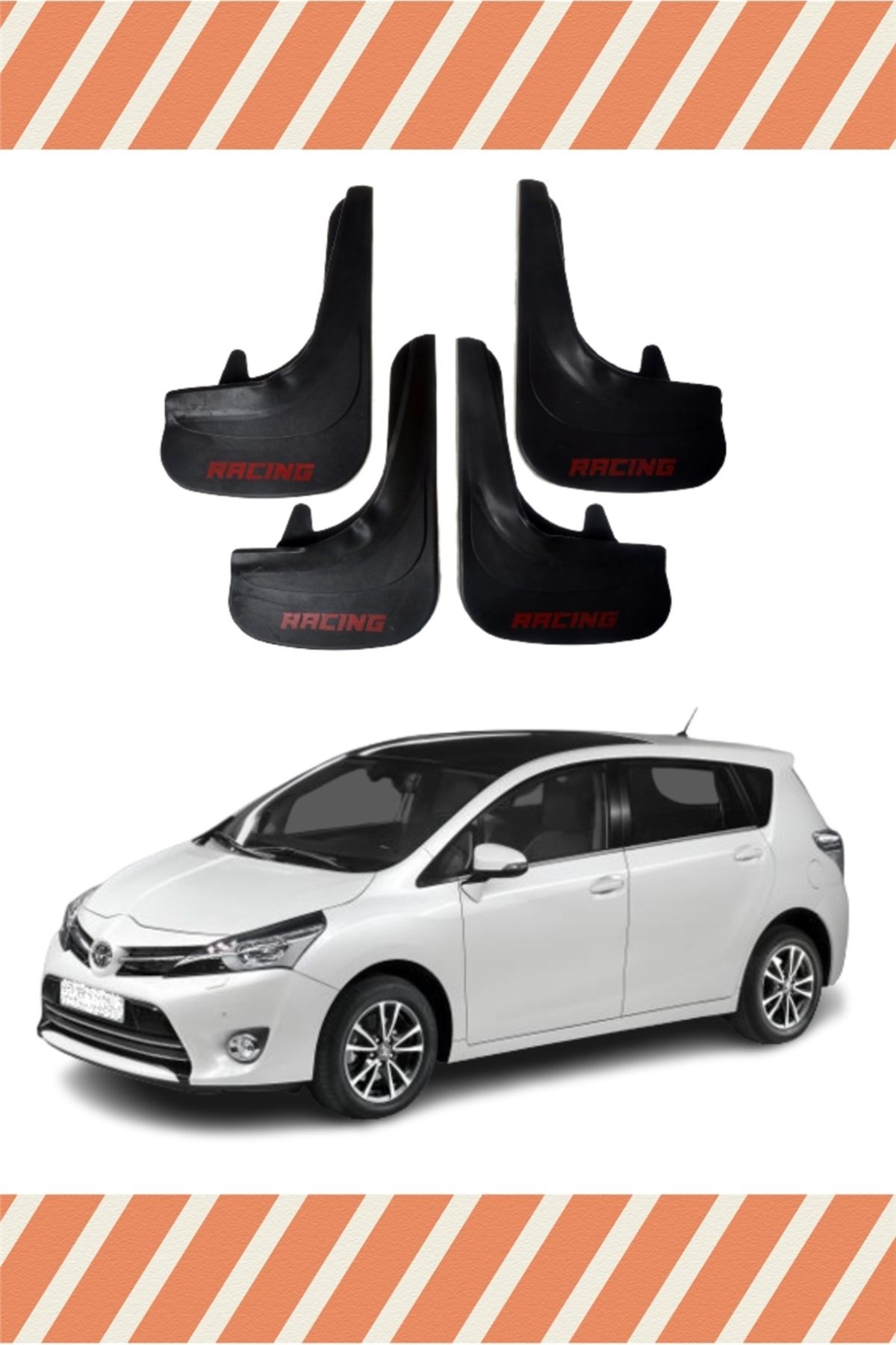 Alpax Toyota Verso 2010-2017 racing yazılı 4’lü tozluk çamurluk paçalık