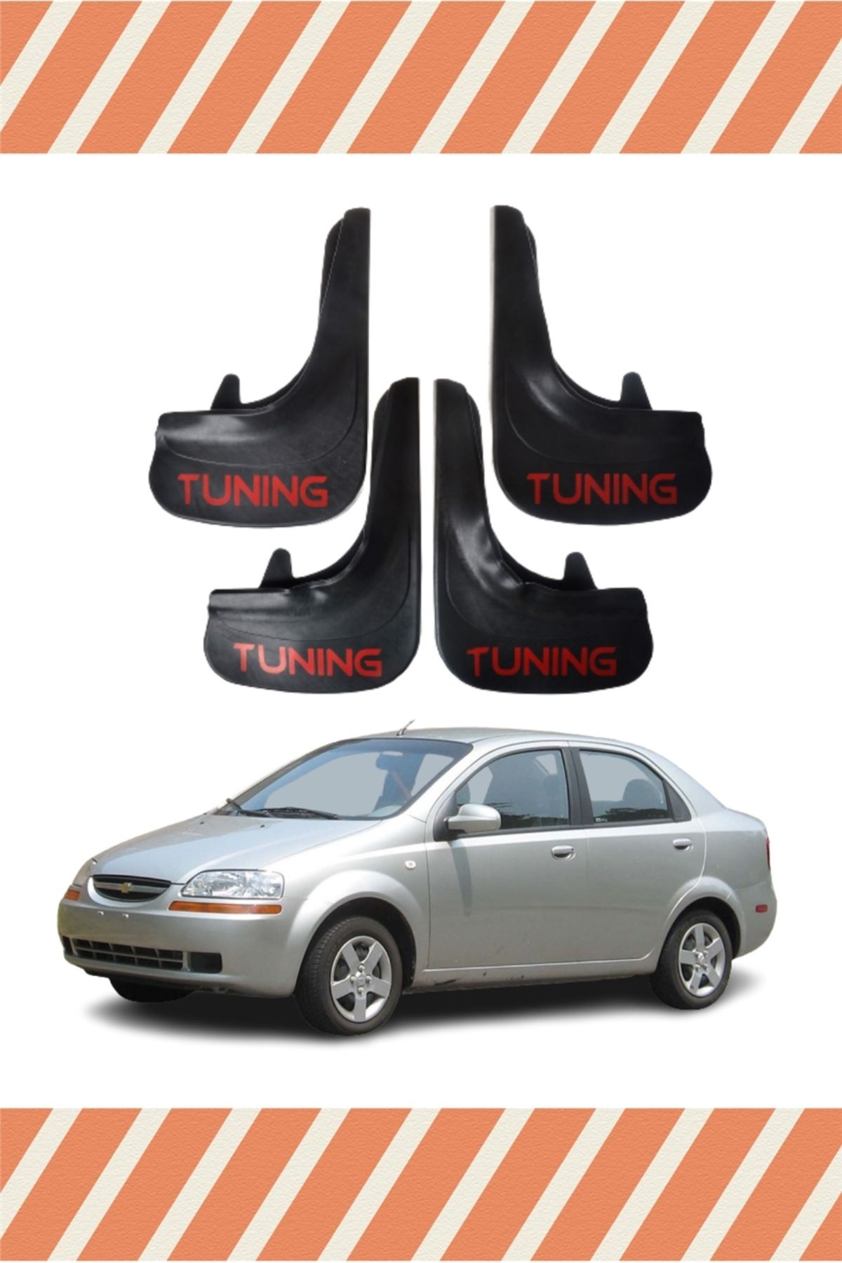 Alpax Chevrolet Kalos Sd Tuning yazılı 4’lü tozluk çamurluk paçalık dayanıklı