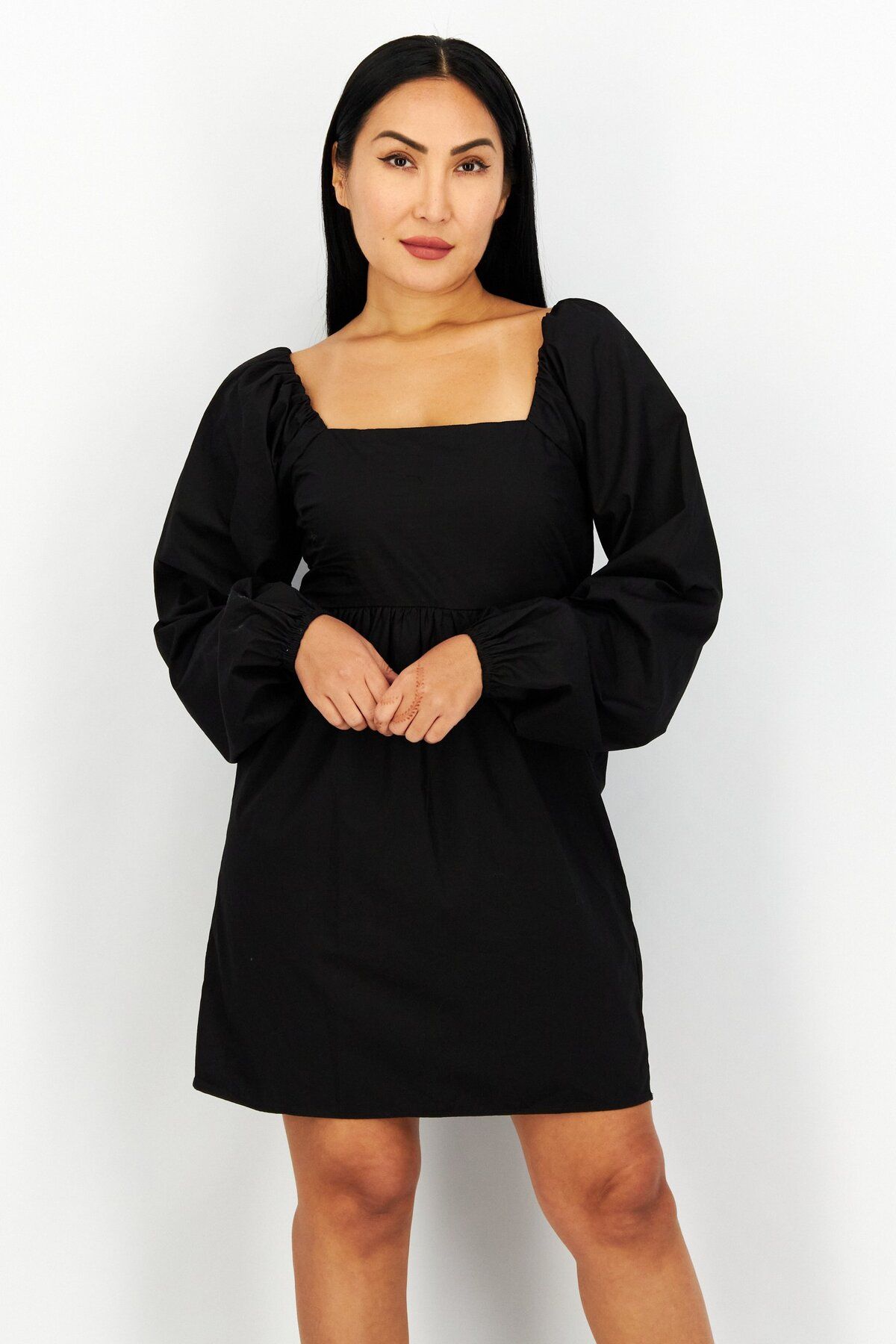 NA-KD-Women Plain Mini Casual Dress, Black 1