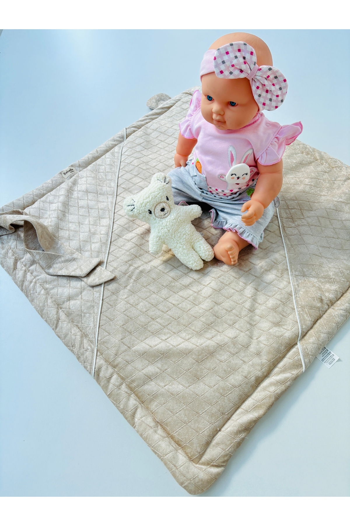Bebella S.kahve Bebek Battaniyesi Mevsimlik Hastane Çıkış Yenidoğan Kundağı Hediyelik %100 Pamuklu Oyun Matı fotoğrafı 7 (önizleme)